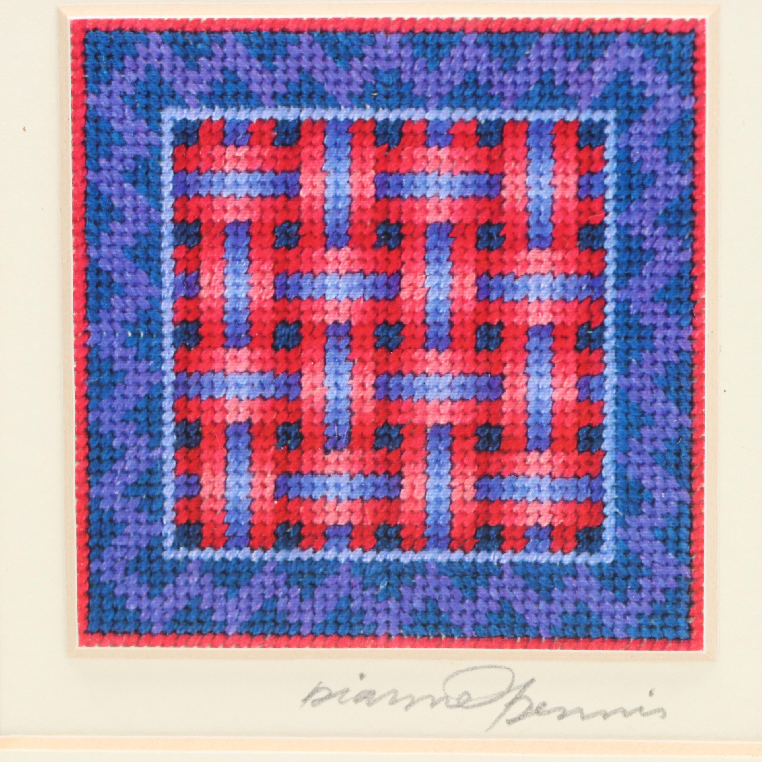 Dianne Dennis Photomechanical Print from "Woven Series," 1995, and Woven Panel