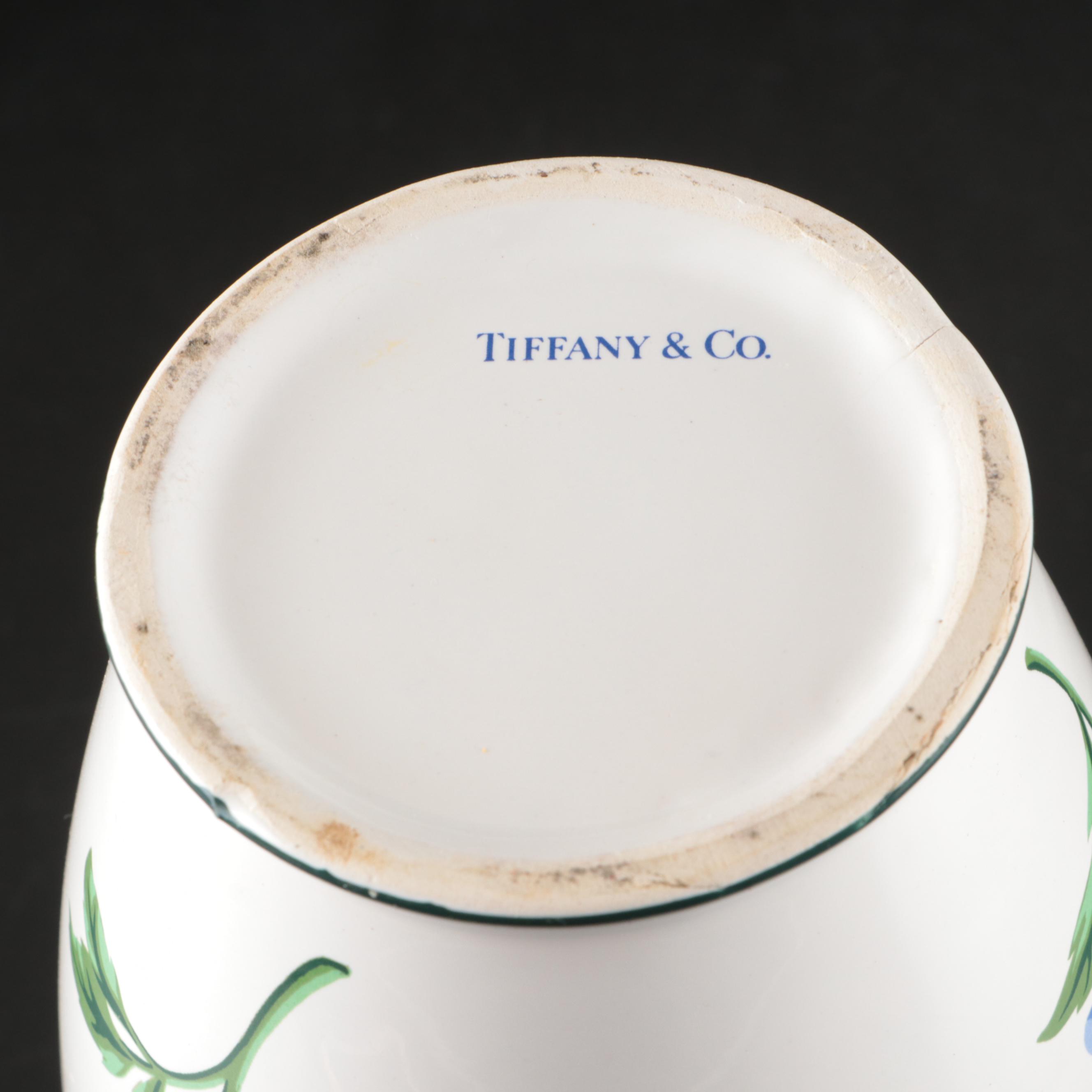 Tiffany & Co. "Sintra" Ceramic Handled Cachepot and Vase