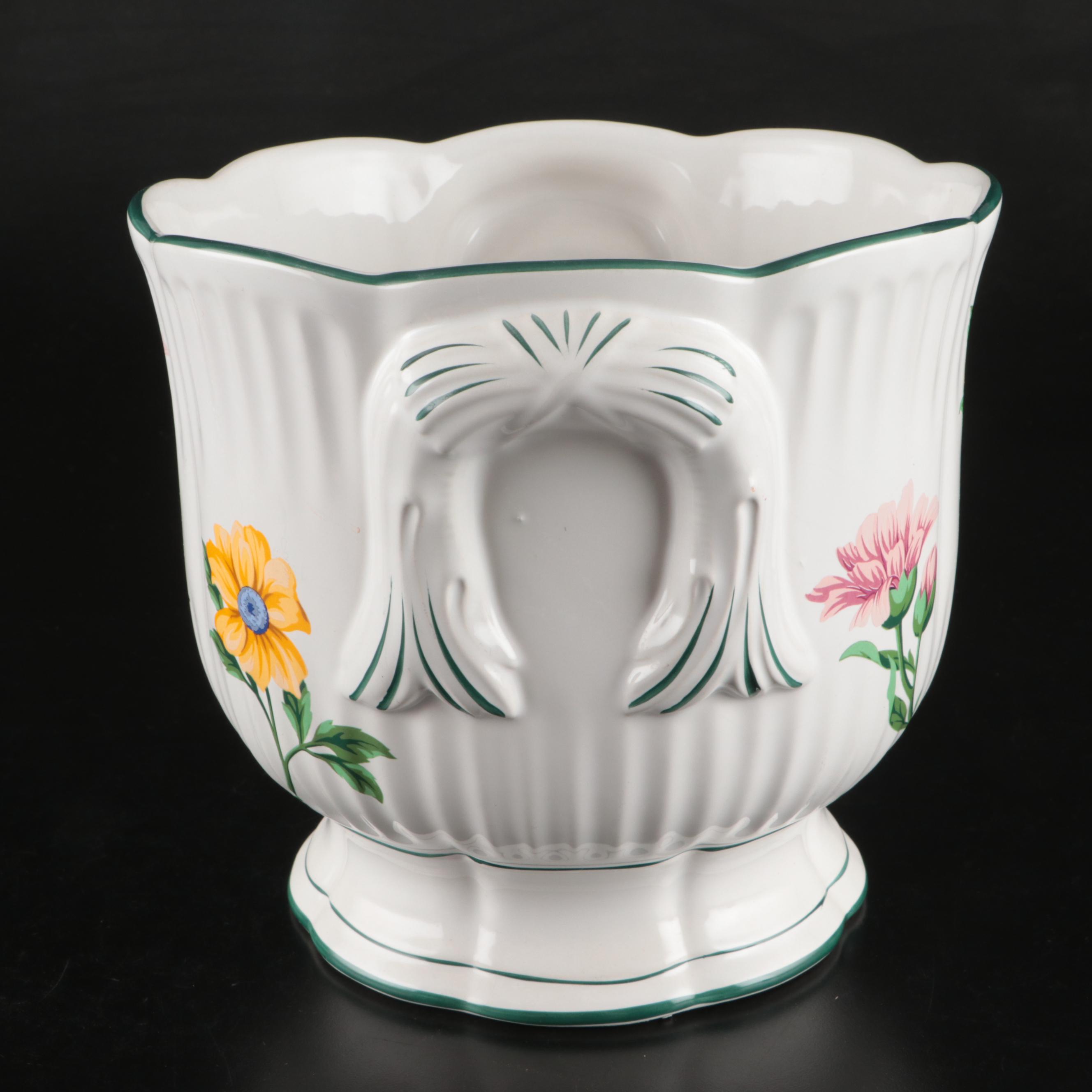 Tiffany & Co. "Sintra" Ceramic Handled Cachepot and Vase