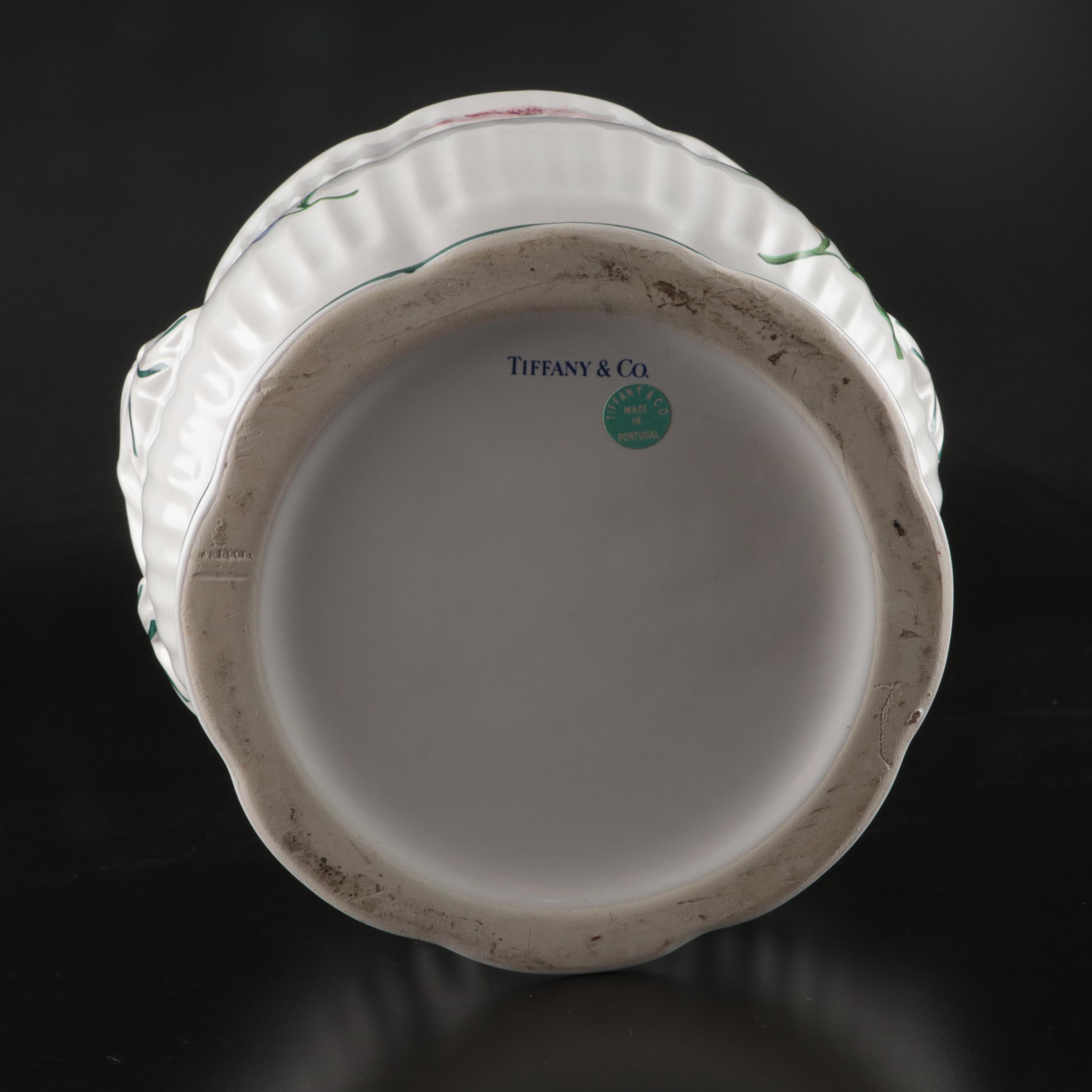 Tiffany & Co. "Sintra" Ceramic Handled Cachepot and Vase