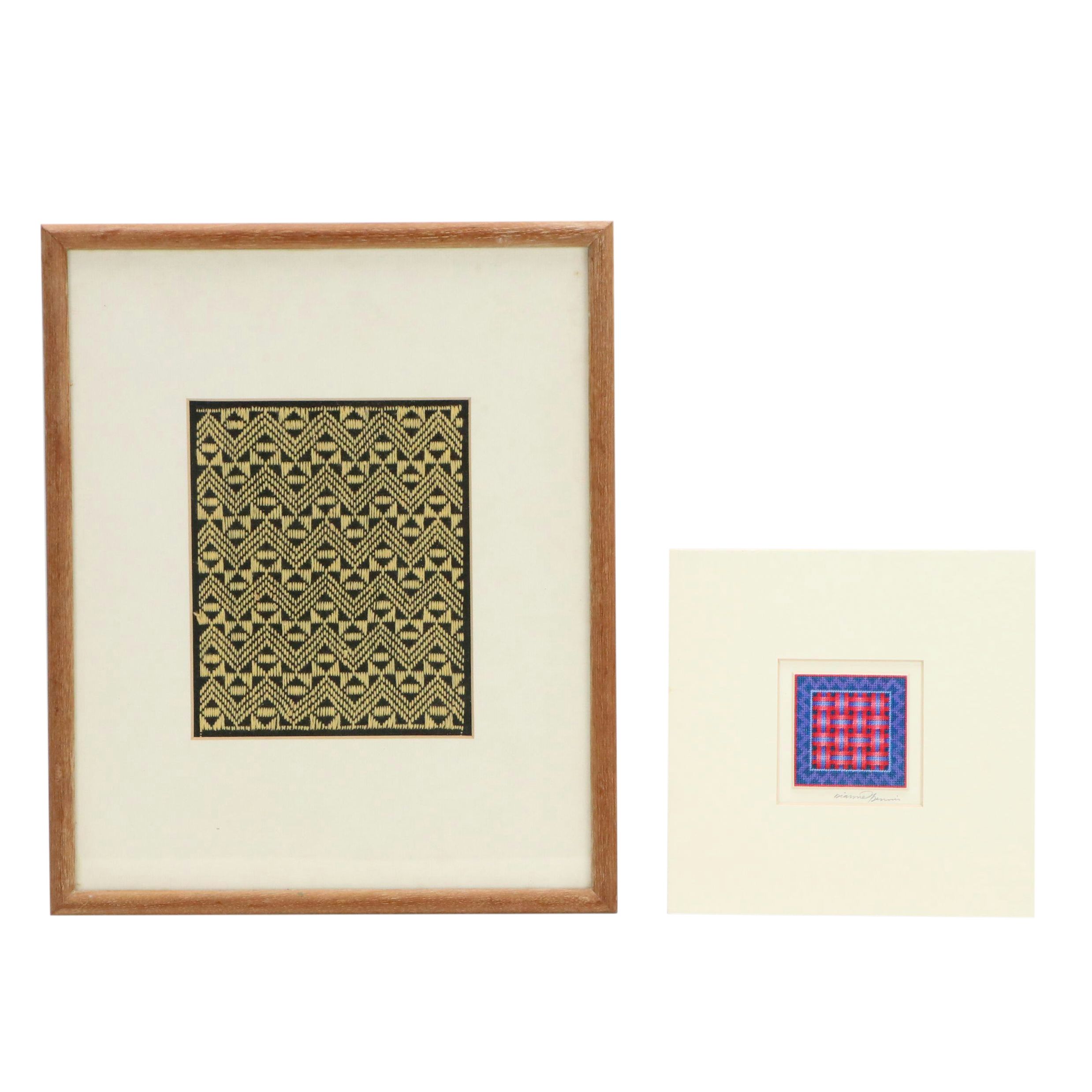 Dianne Dennis Photomechanical Print from "Woven Series," 1995, and Woven Panel