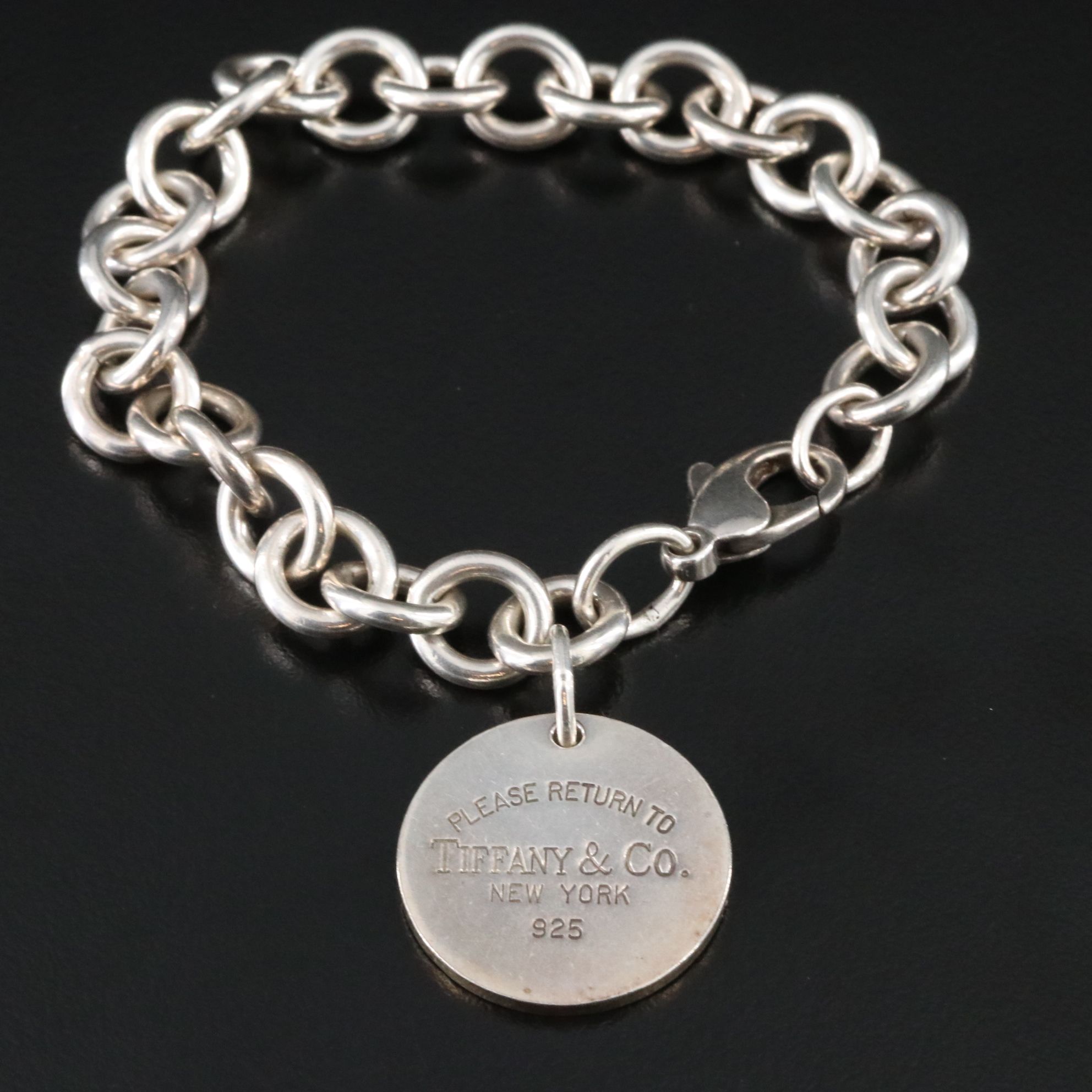 Tiffany & Co. Return to Tiffany Sterling Round Tag Charm Bracelet