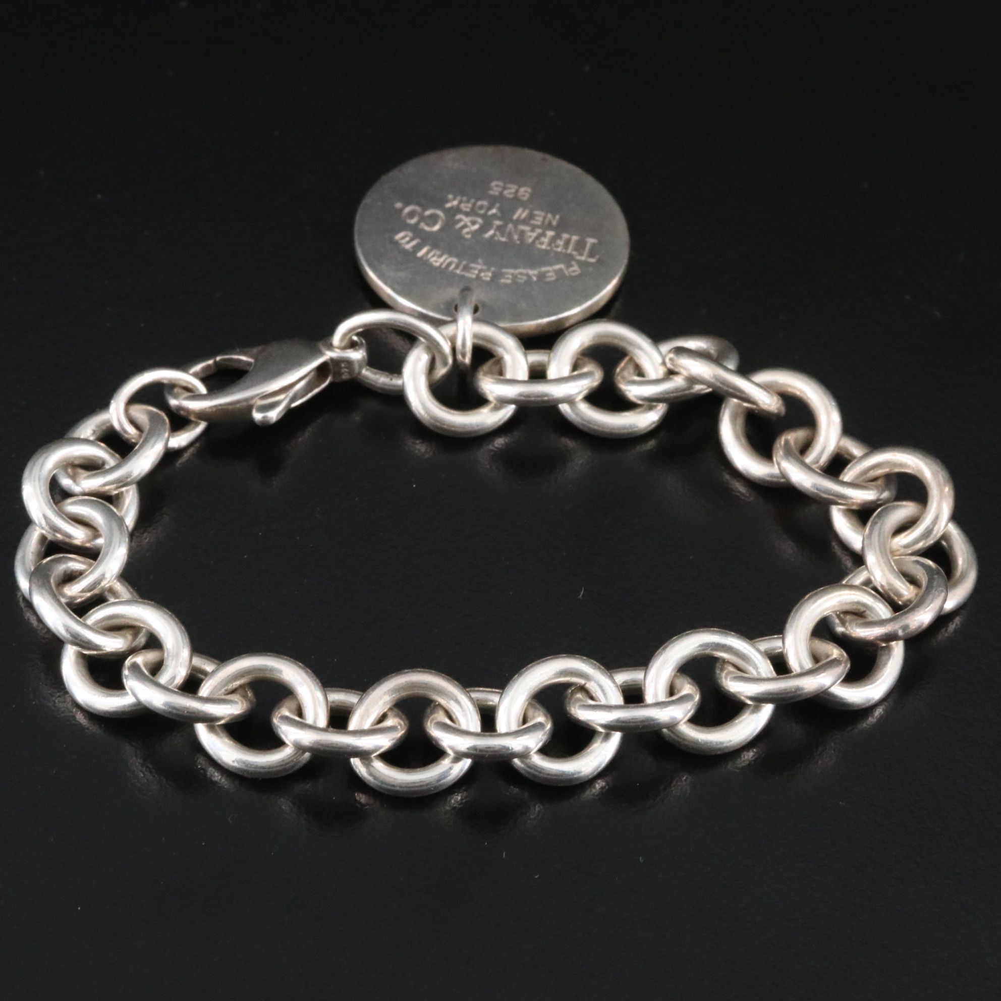 Tiffany & Co. Return to Tiffany Sterling Round Tag Charm Bracelet