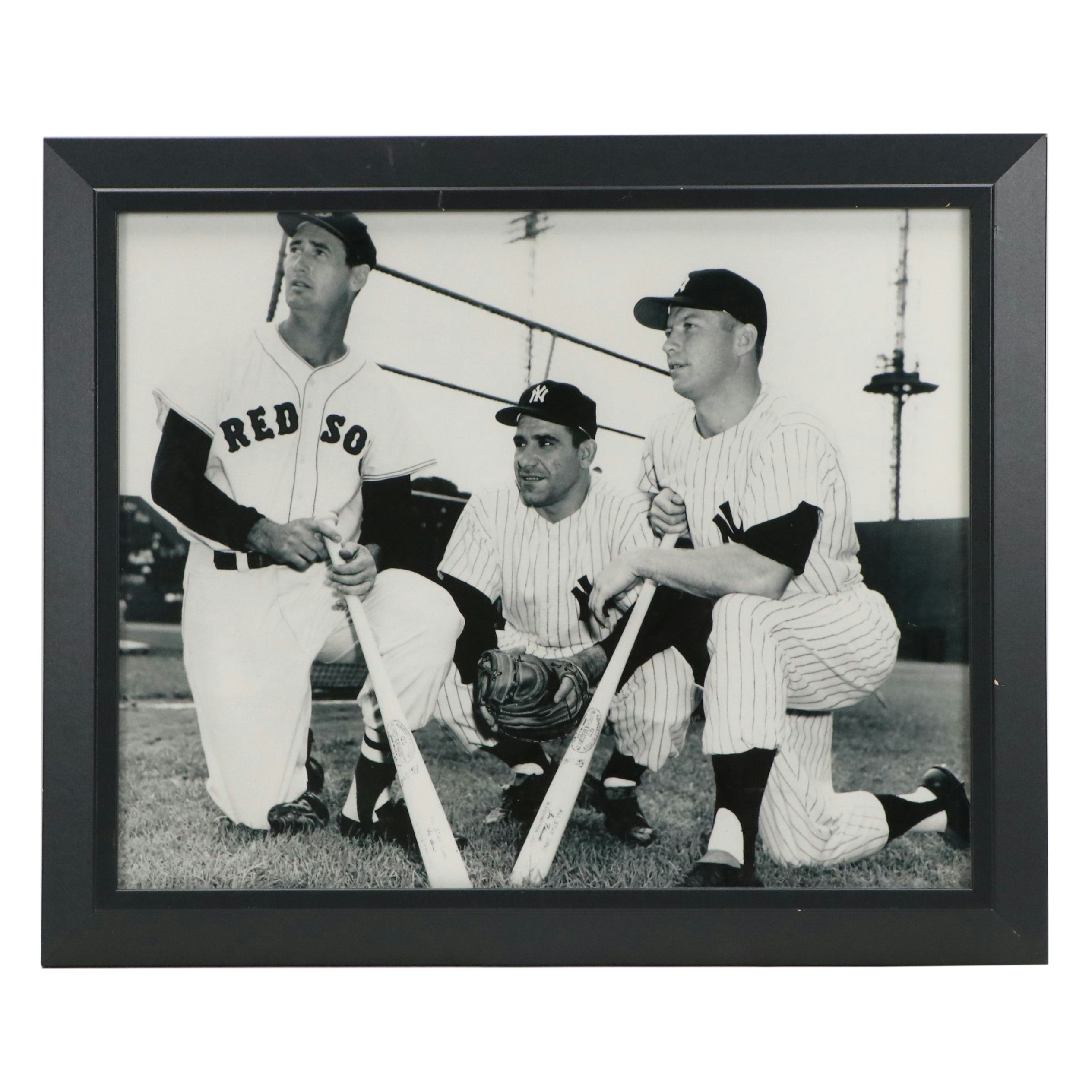 Giclée of New York Yankees Mickey Mantle, Ted Williams, and Yogi Berra