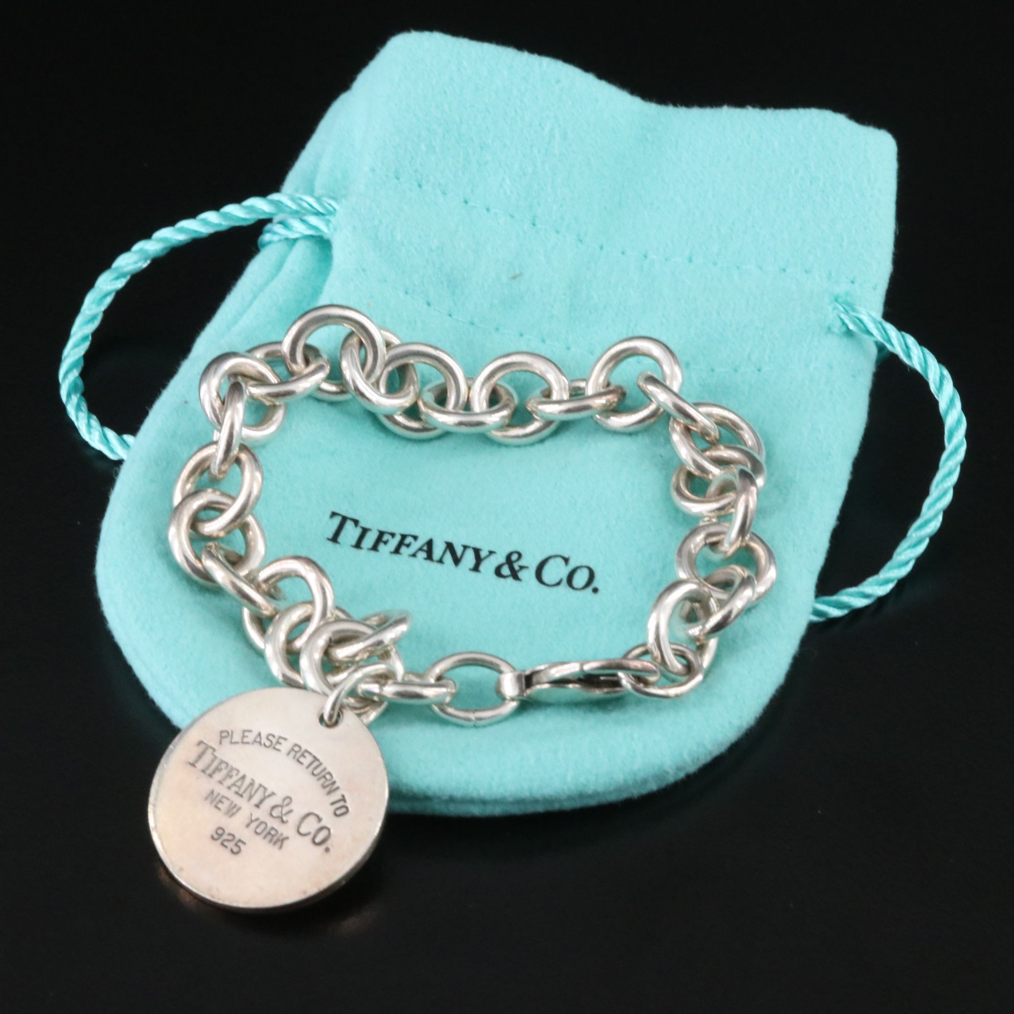 Tiffany & Co. Return to Tiffany Sterling Round Tag Charm Bracelet