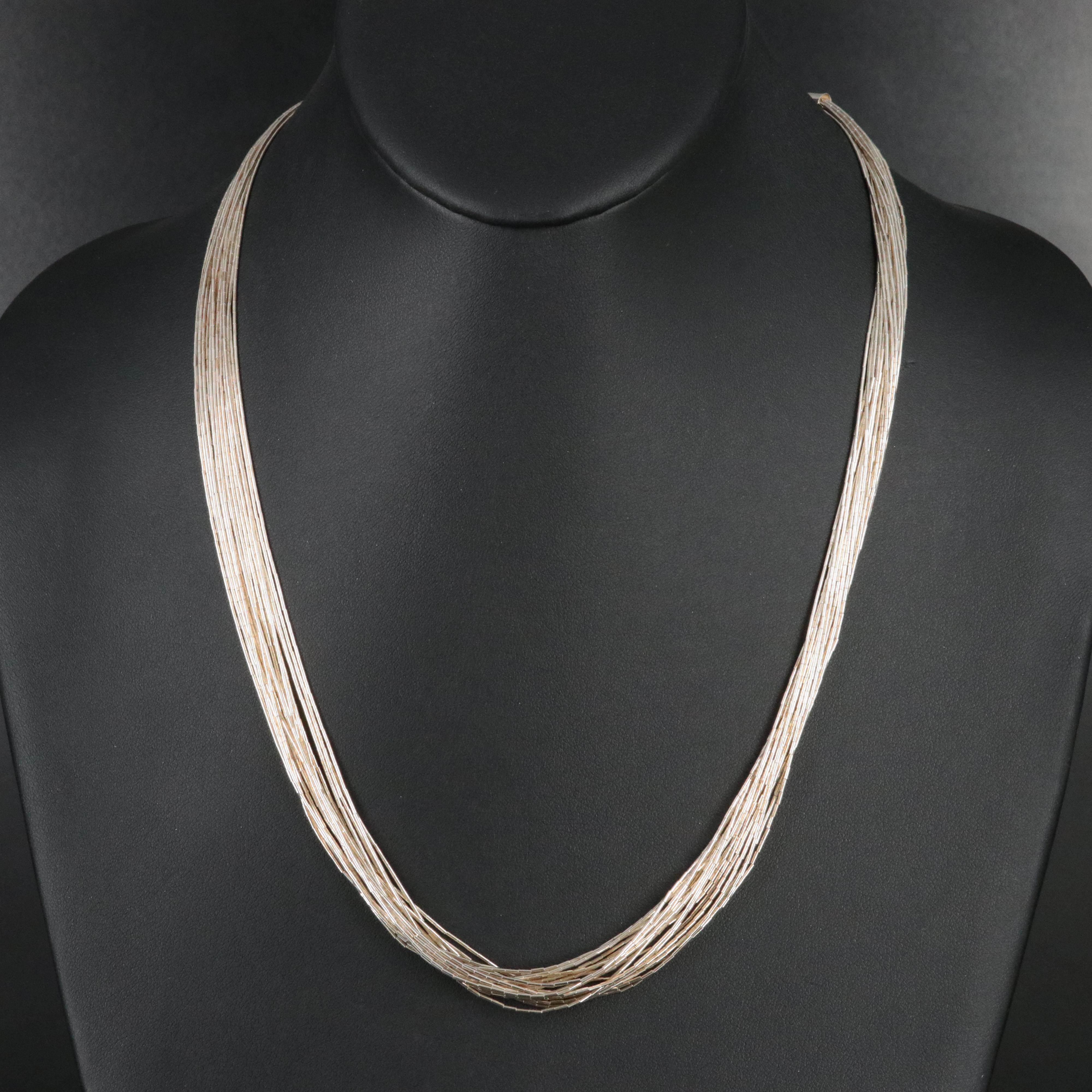 Sterling 20-Strand Liquid Silver Necklace
