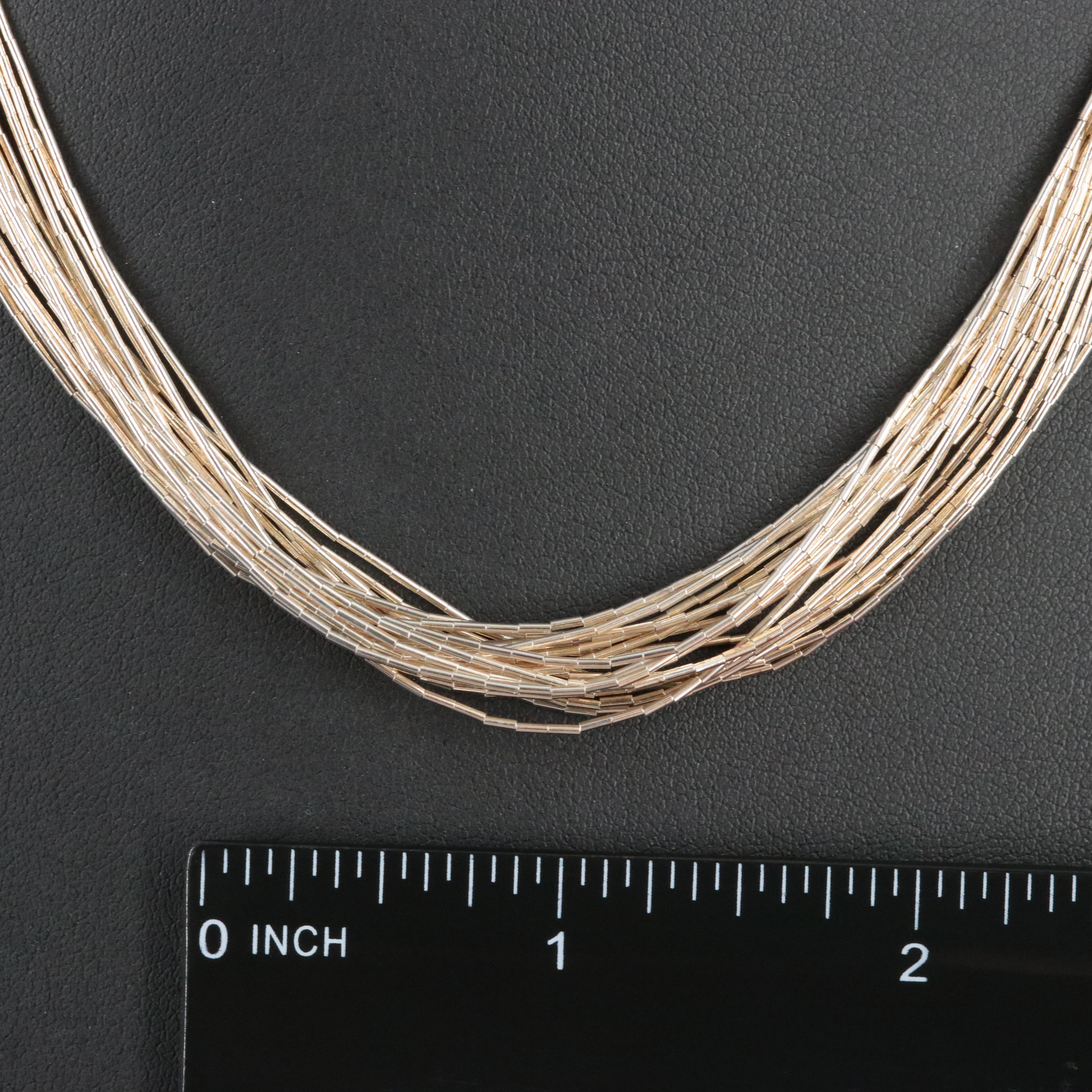 Sterling 20-Strand Liquid Silver Necklace