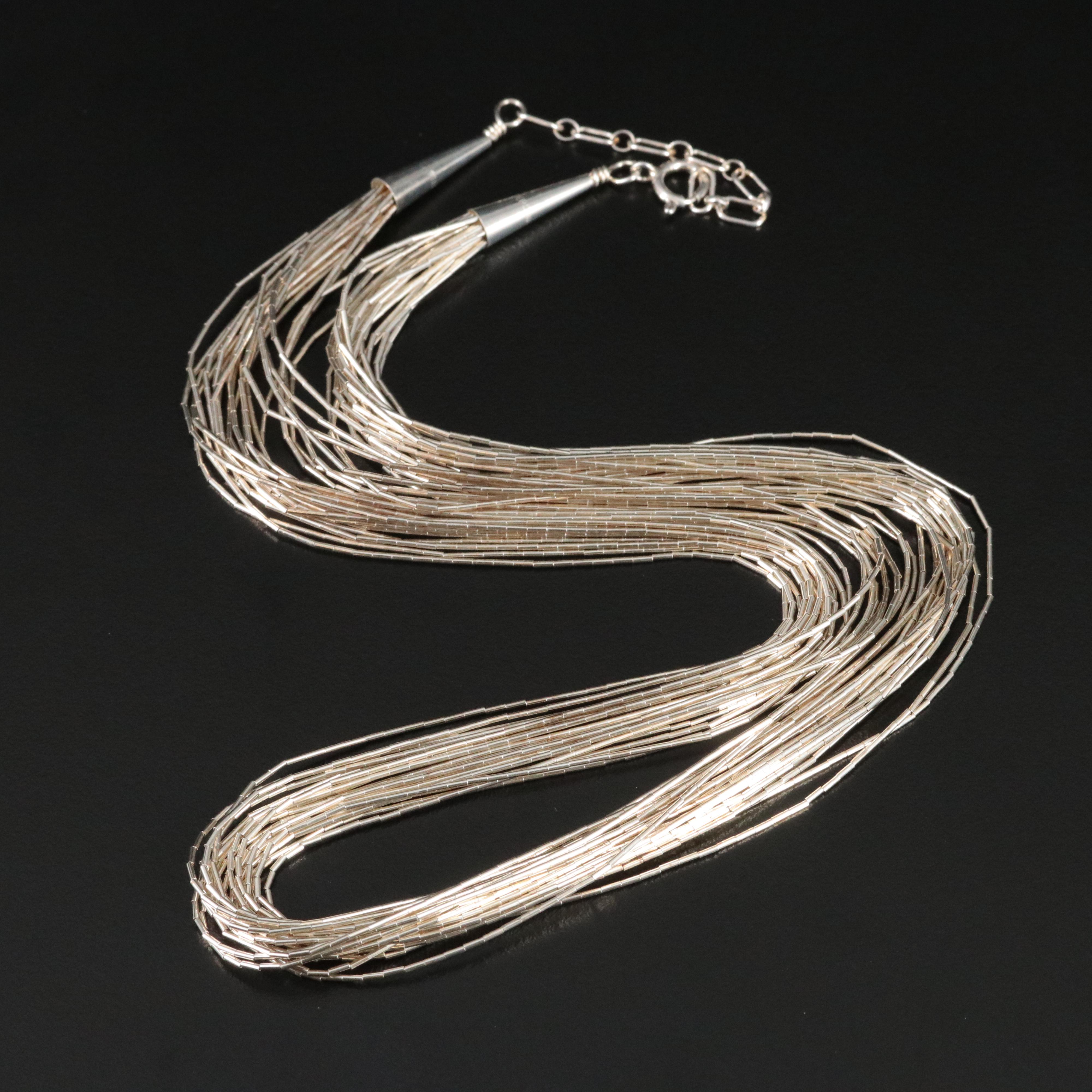 Sterling 20-Strand Liquid Silver Necklace