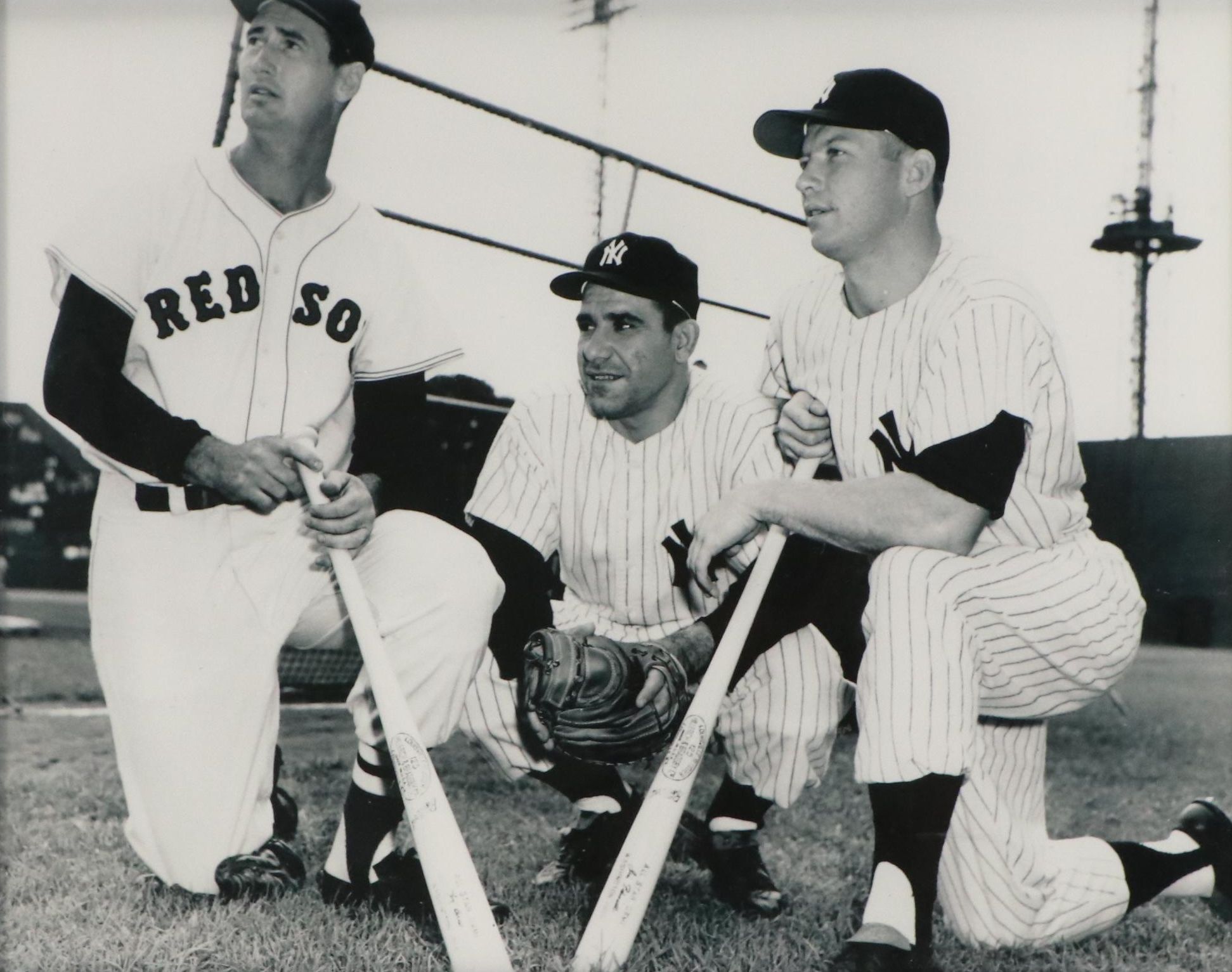 Giclée of New York Yankees Mickey Mantle, Ted Williams, and Yogi Berra