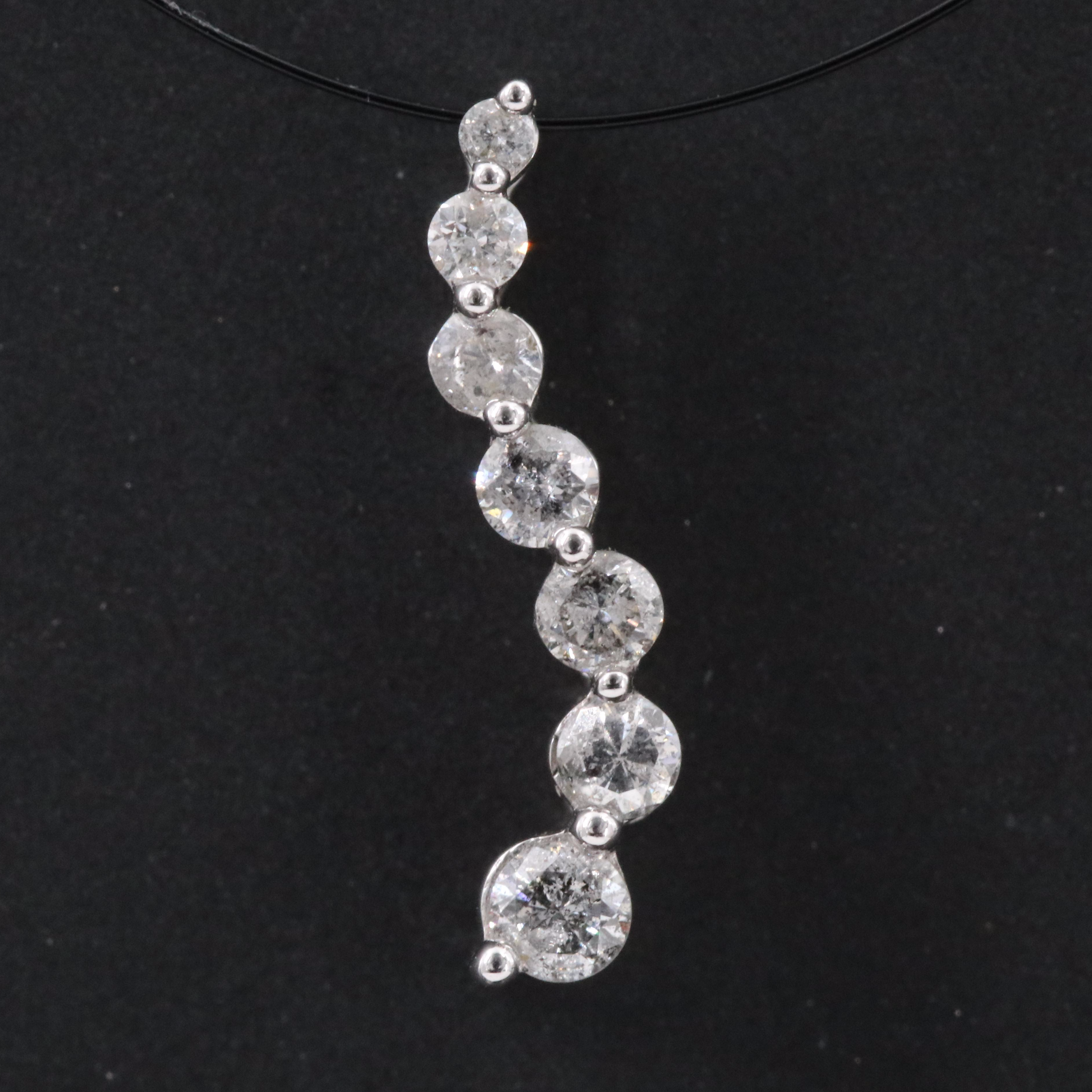 10K 0.22 CTW Diamond Graduated Journey Pendant