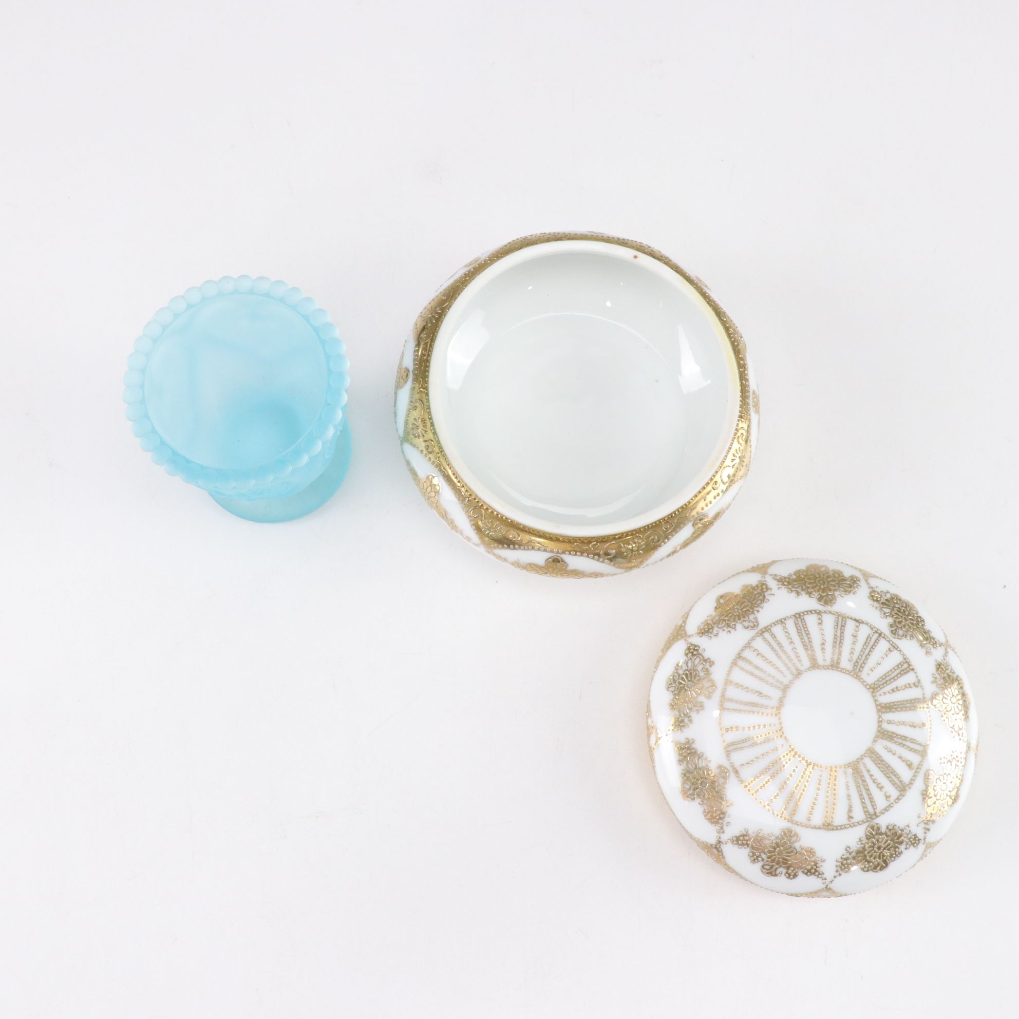 Tiffin Glass "Dancing Nymph" Vase, Stratton Compacts, Linden Alarm Clock & More