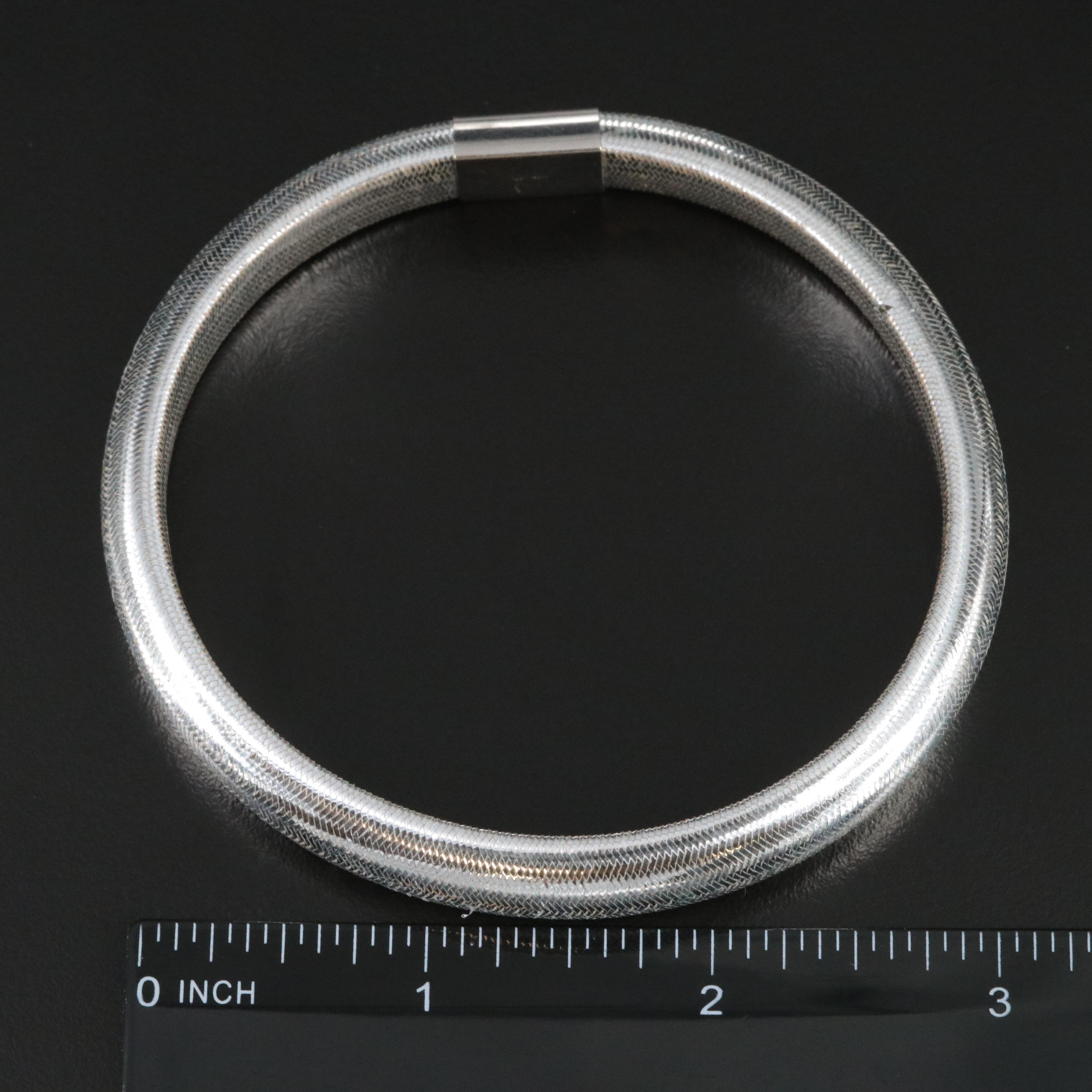 Basketweave Bangle with 14K Accent