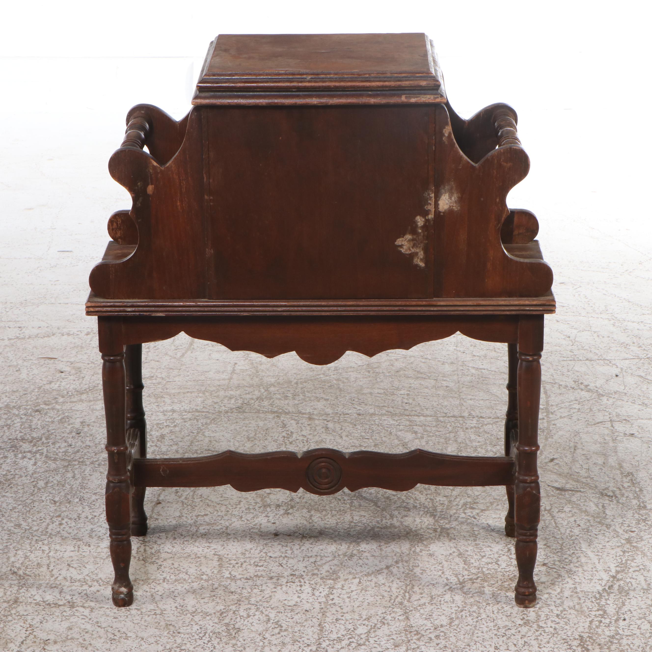 Mahogany Smoking Stand and Magazine Rack Early 20th Century