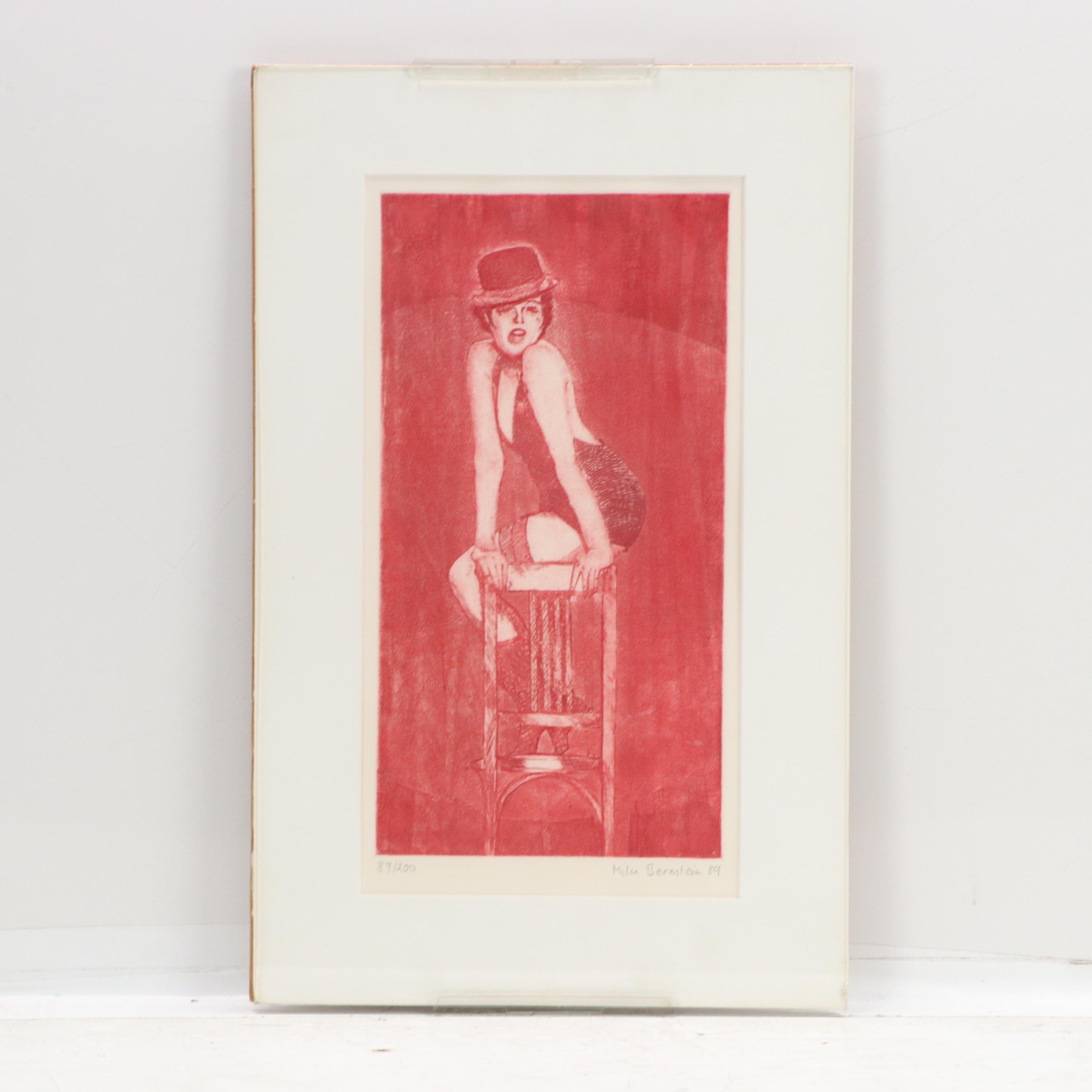 Broadway Musical Prints Including Etching of Liza Minelli from "Chicago," 1989