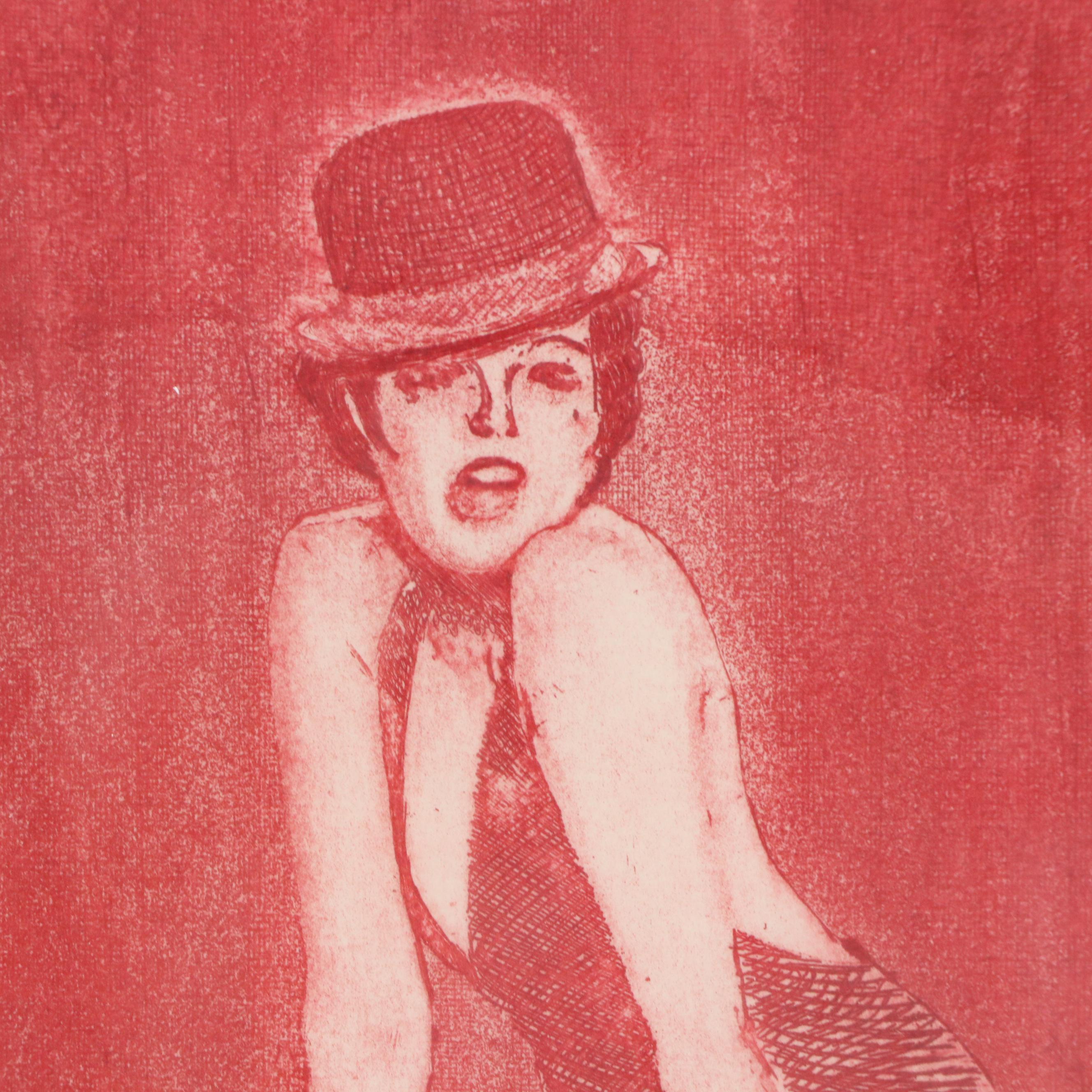 Broadway Musical Prints Including Etching of Liza Minelli from "Chicago," 1989