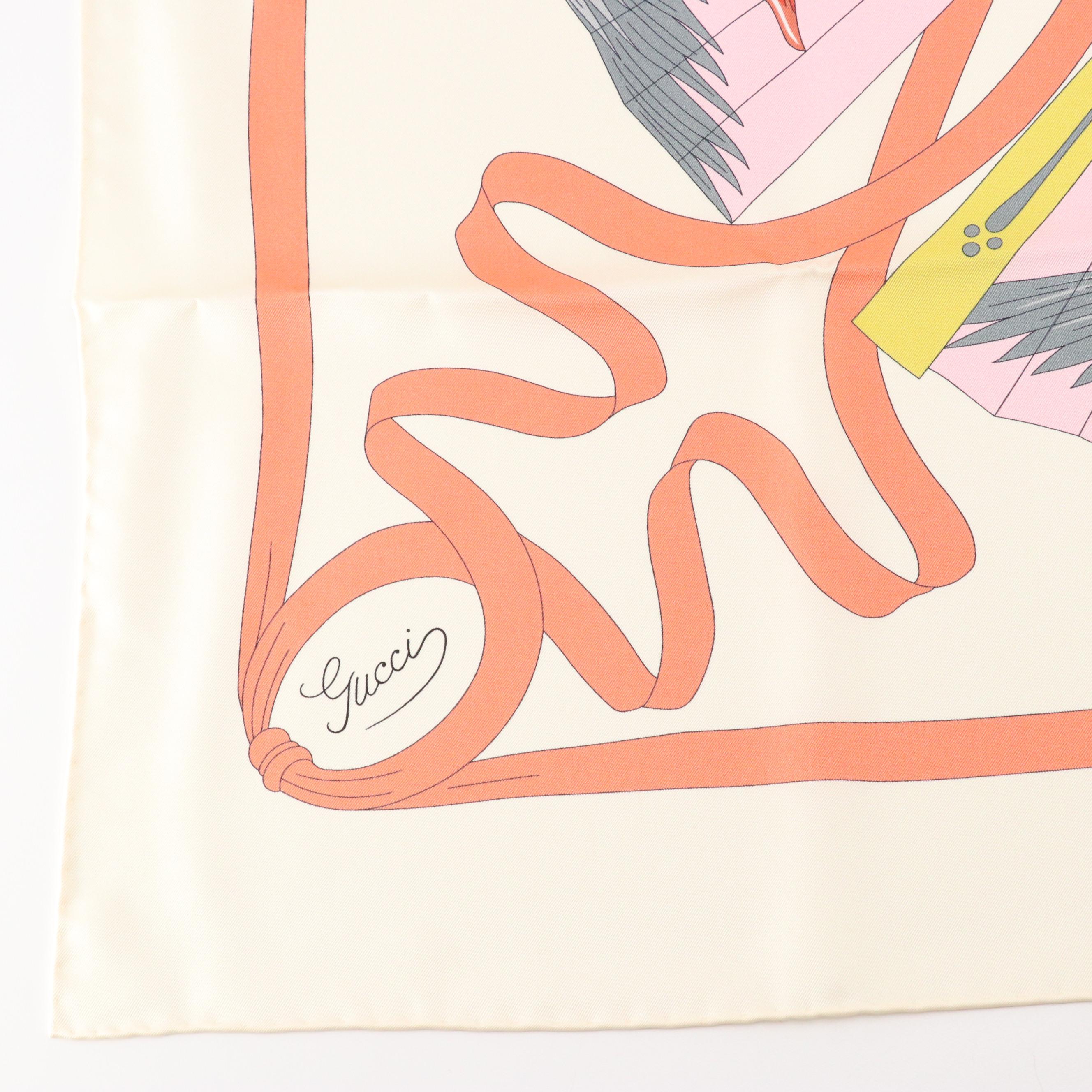 Gucci Printed Silk Twill Scarf in Box