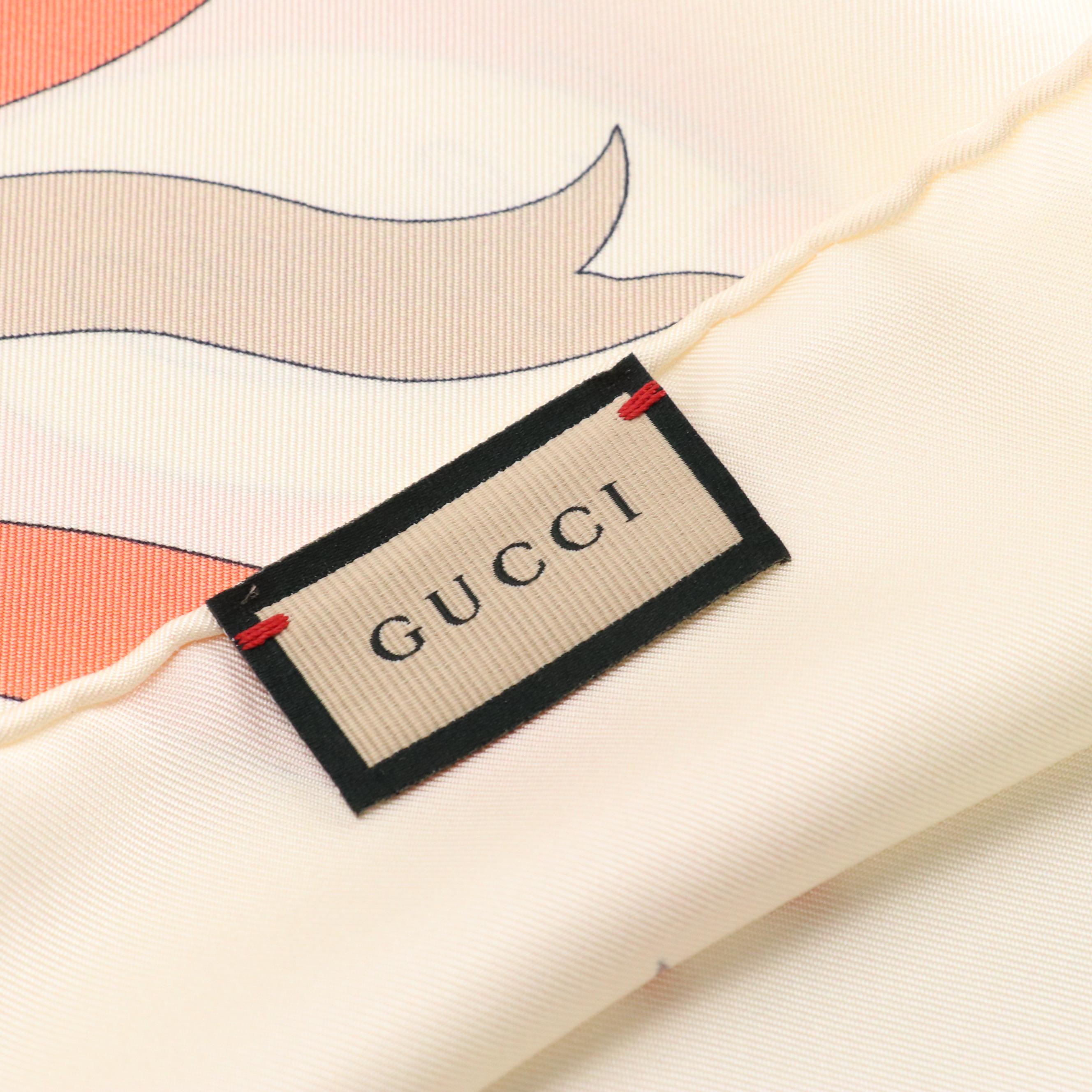 Gucci Printed Silk Twill Scarf in Box