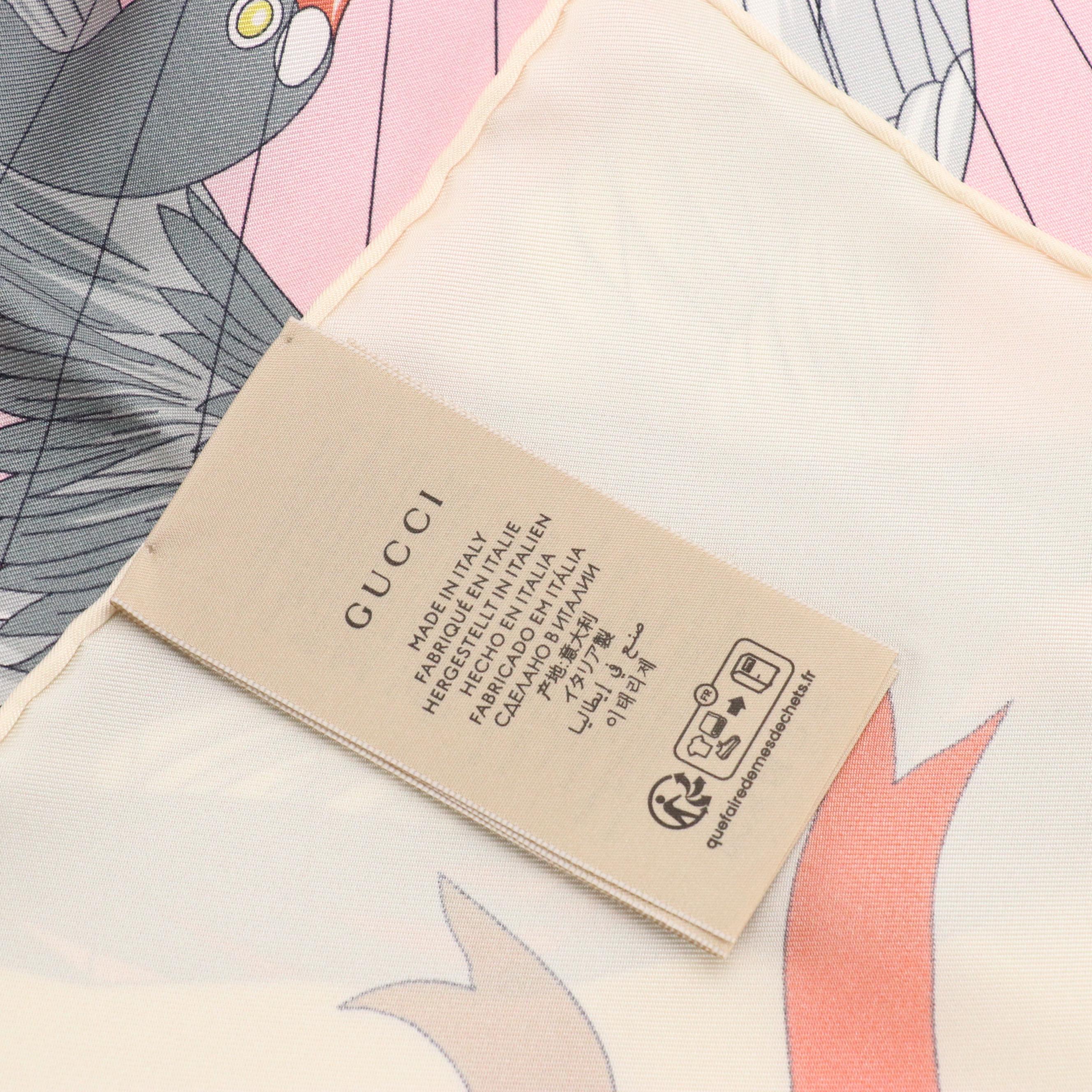 Gucci Printed Silk Twill Scarf in Box