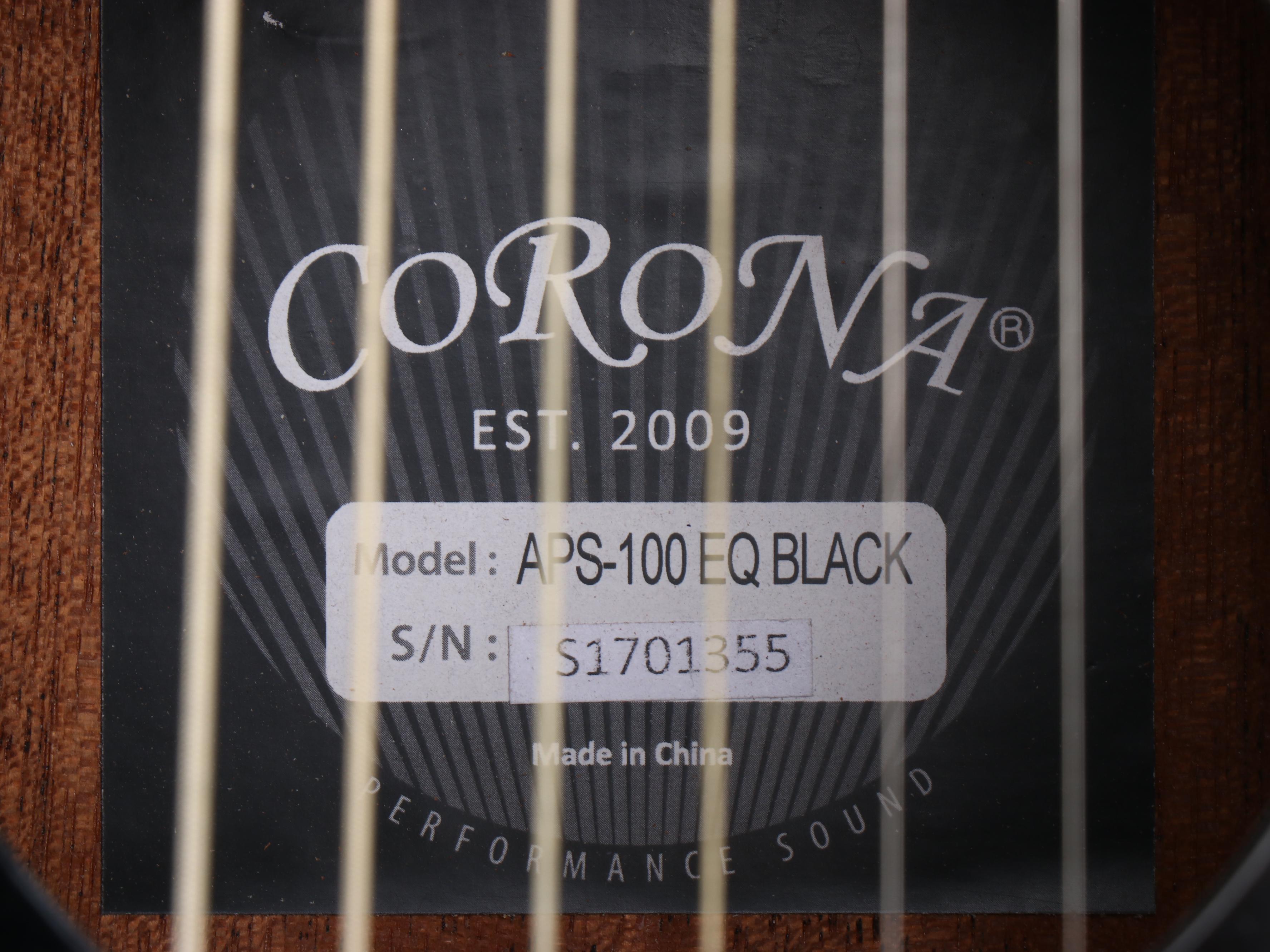 Corona Aphrodite APS-100 EQ Black Finish Acoustic Guitar
