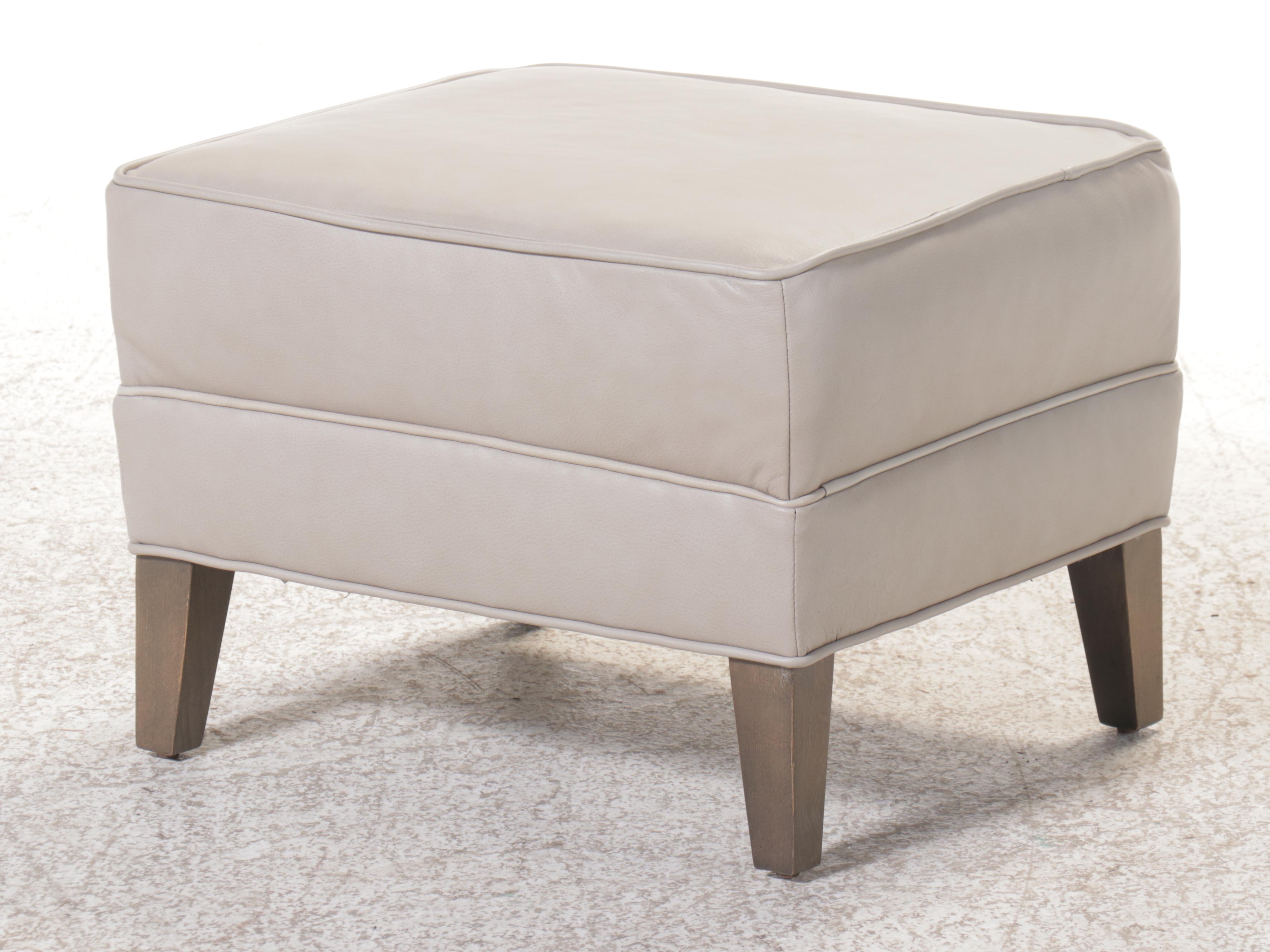 Fairfield  Leather Upholstered Armchair and Ottoman with Nailhead Trim