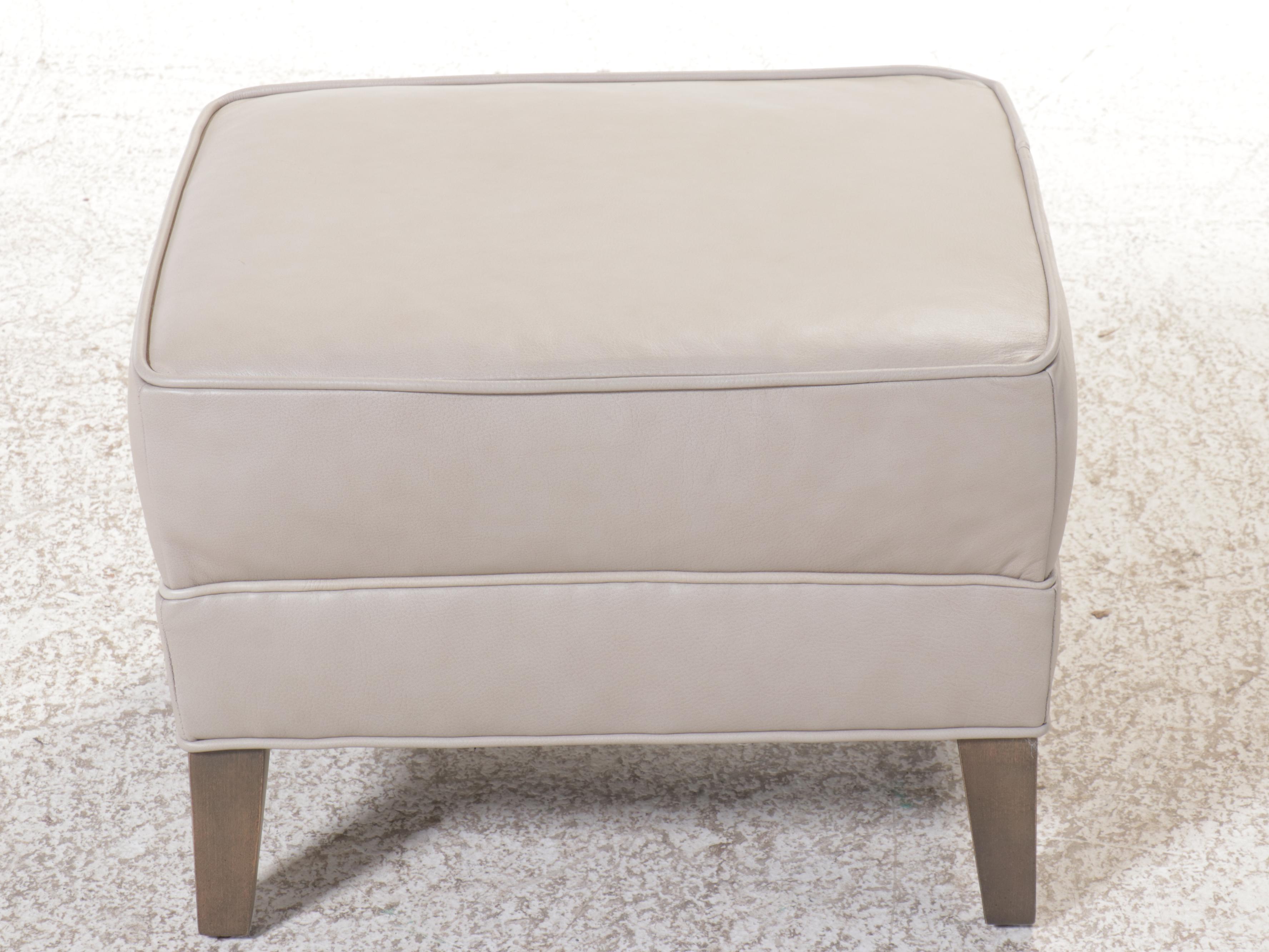 Fairfield  Leather Upholstered Armchair and Ottoman with Nailhead Trim