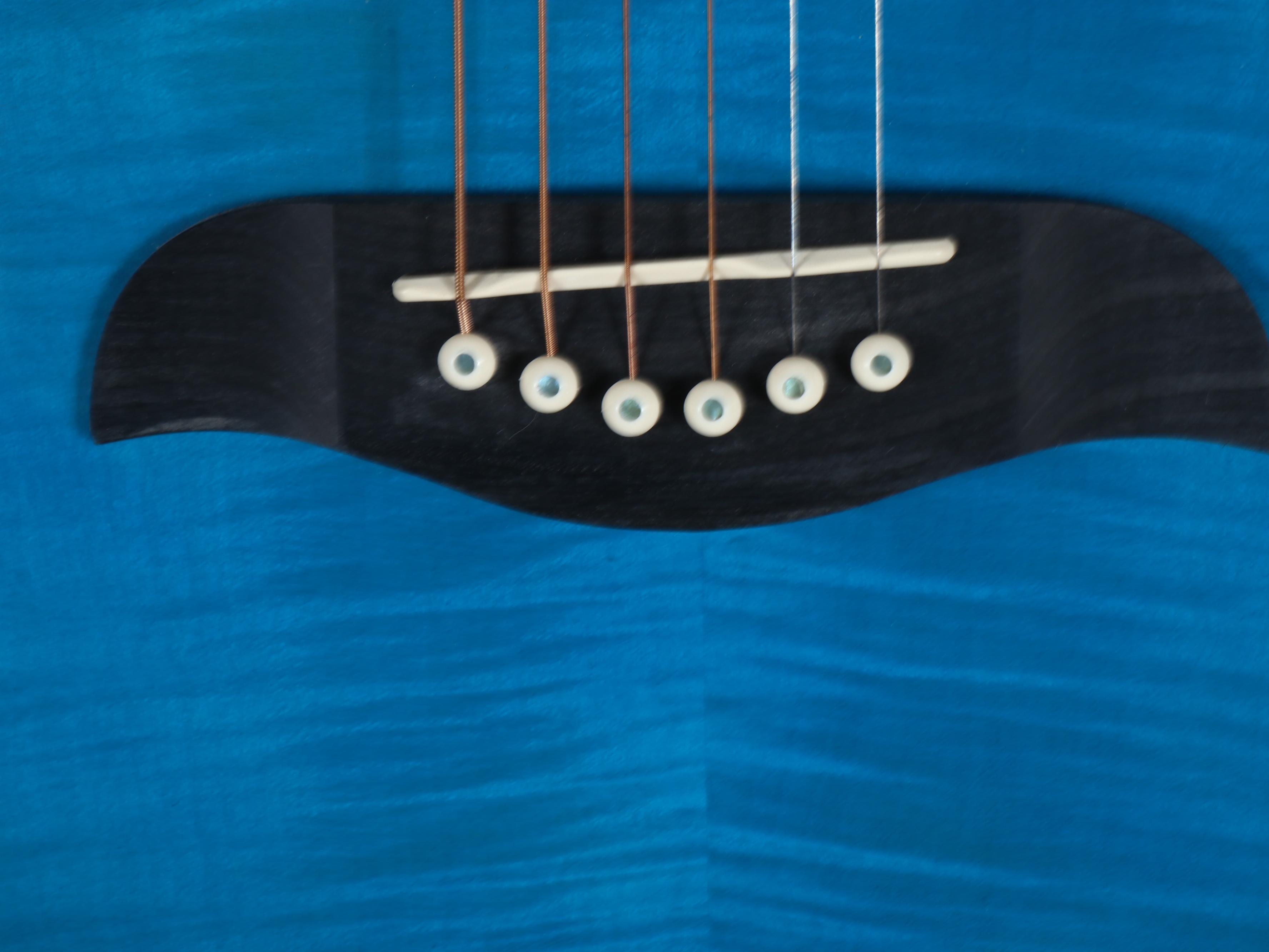 Oscar Schmidt by Washburn Flame Trans Blue Electric Acoustic Guitar