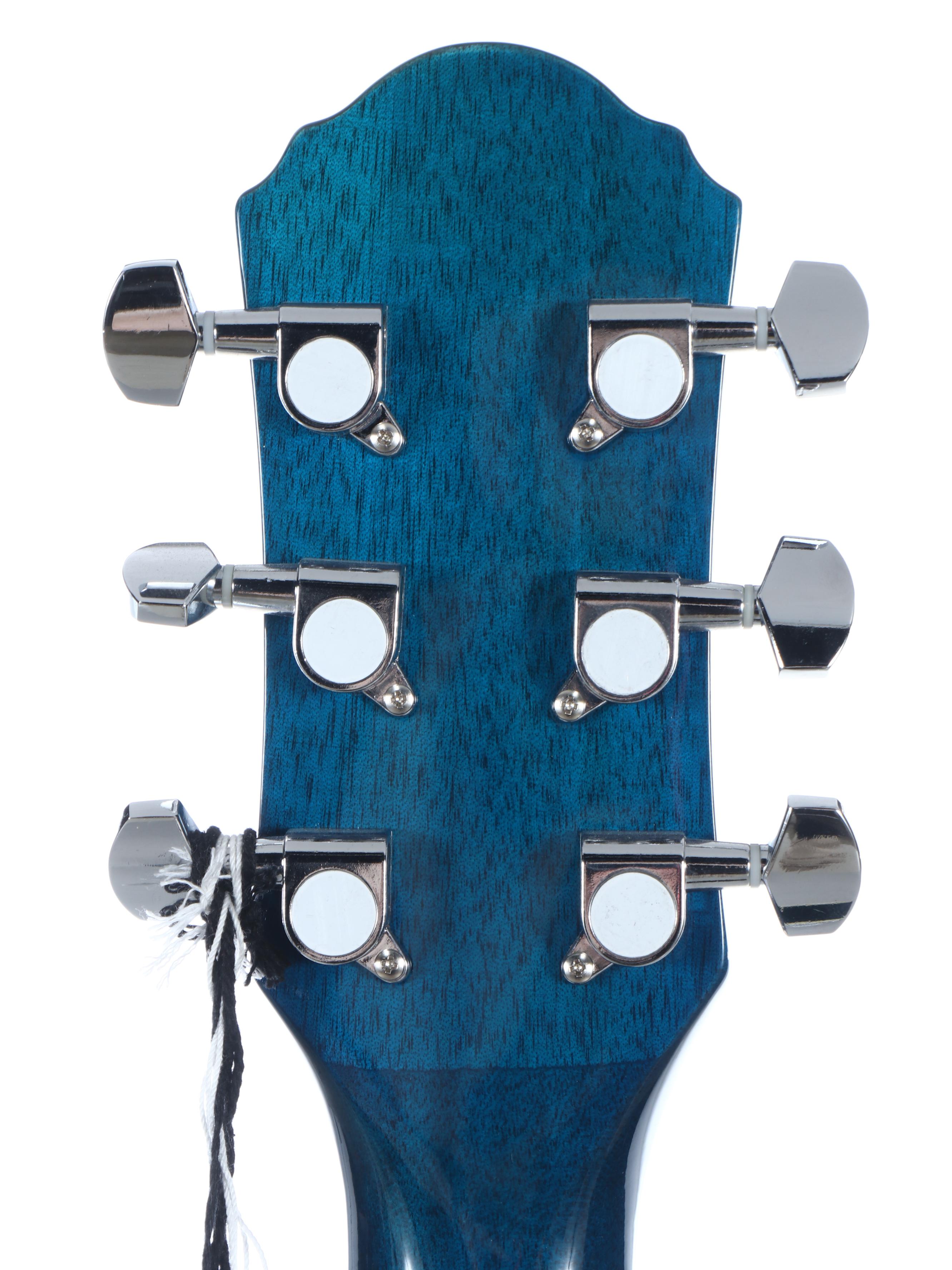 Oscar Schmidt by Washburn Flame Trans Blue Electric Acoustic Guitar