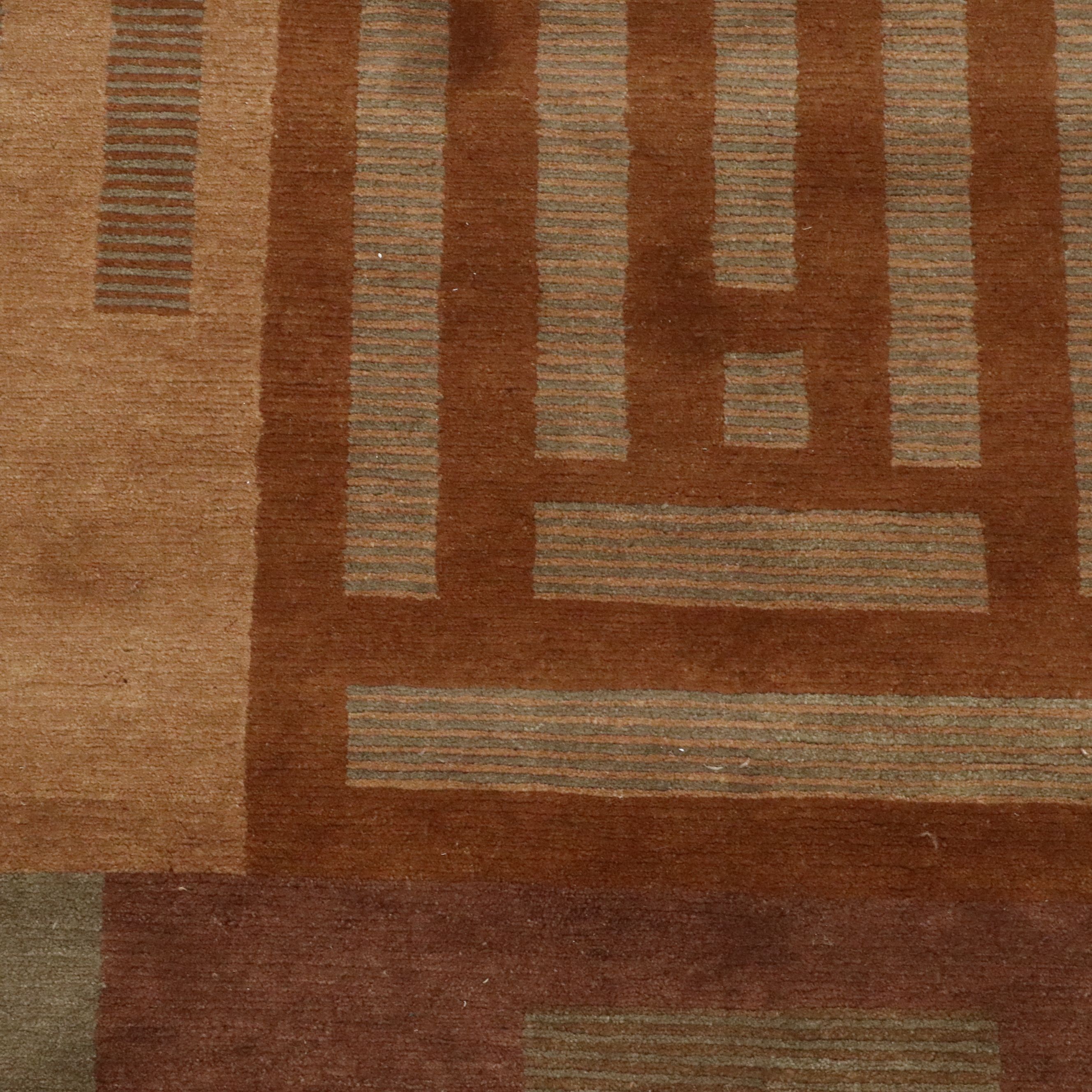 6'1 x 9' Hand-Knotted Nepalese Modernist Style Area Rug