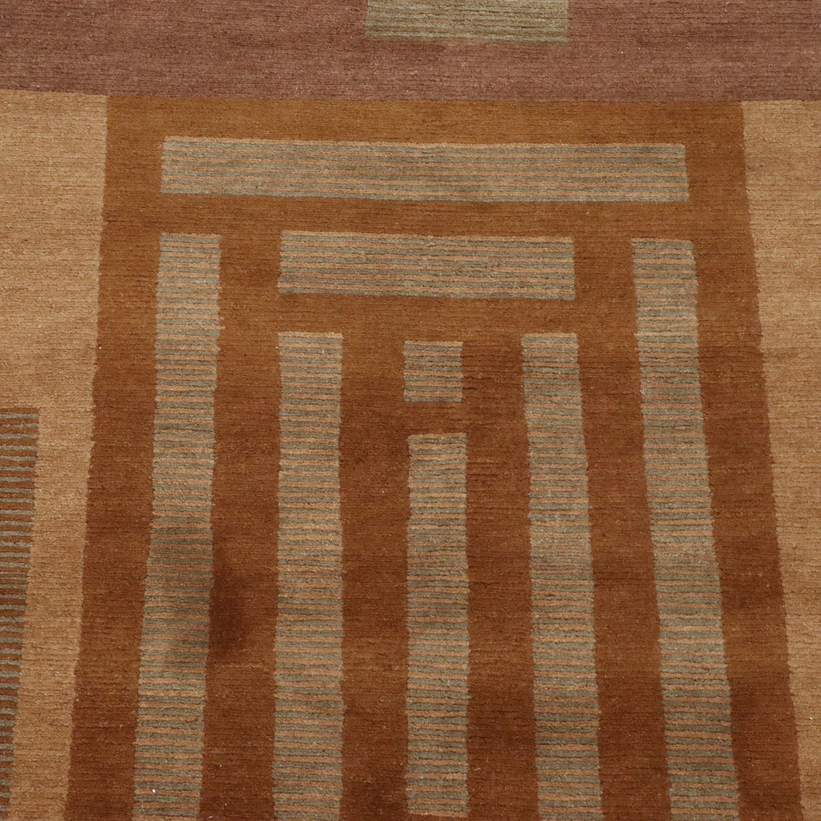 6'1 x 9' Hand-Knotted Nepalese Modernist Style Area Rug