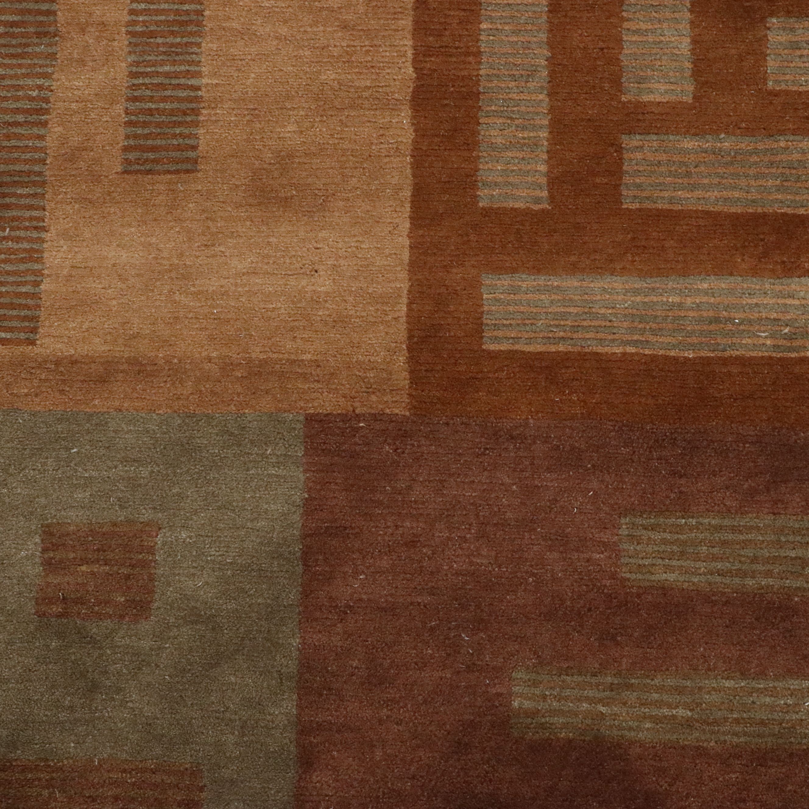 6'1 x 9' Hand-Knotted Nepalese Modernist Style Area Rug