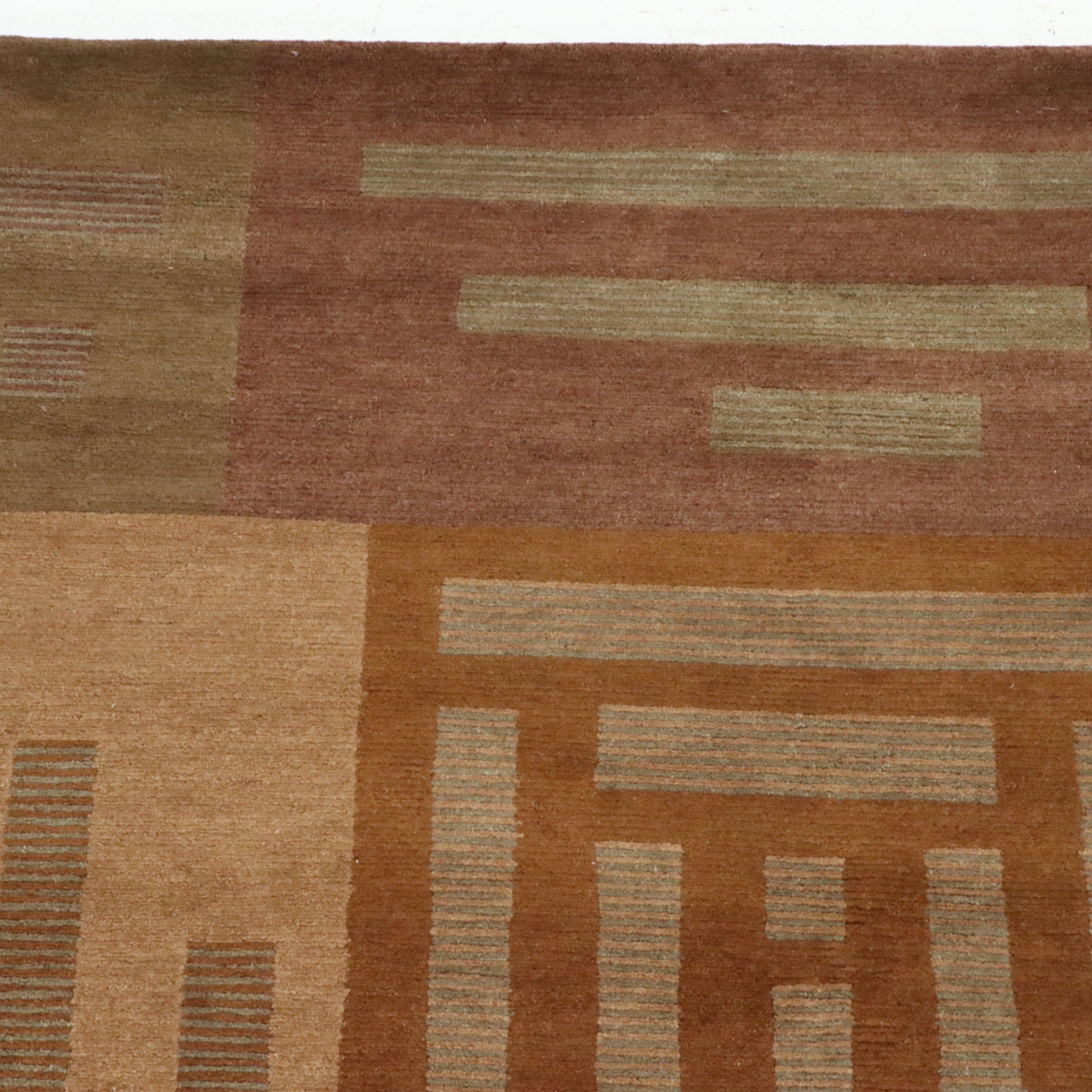 6'1 x 9' Hand-Knotted Nepalese Modernist Style Area Rug