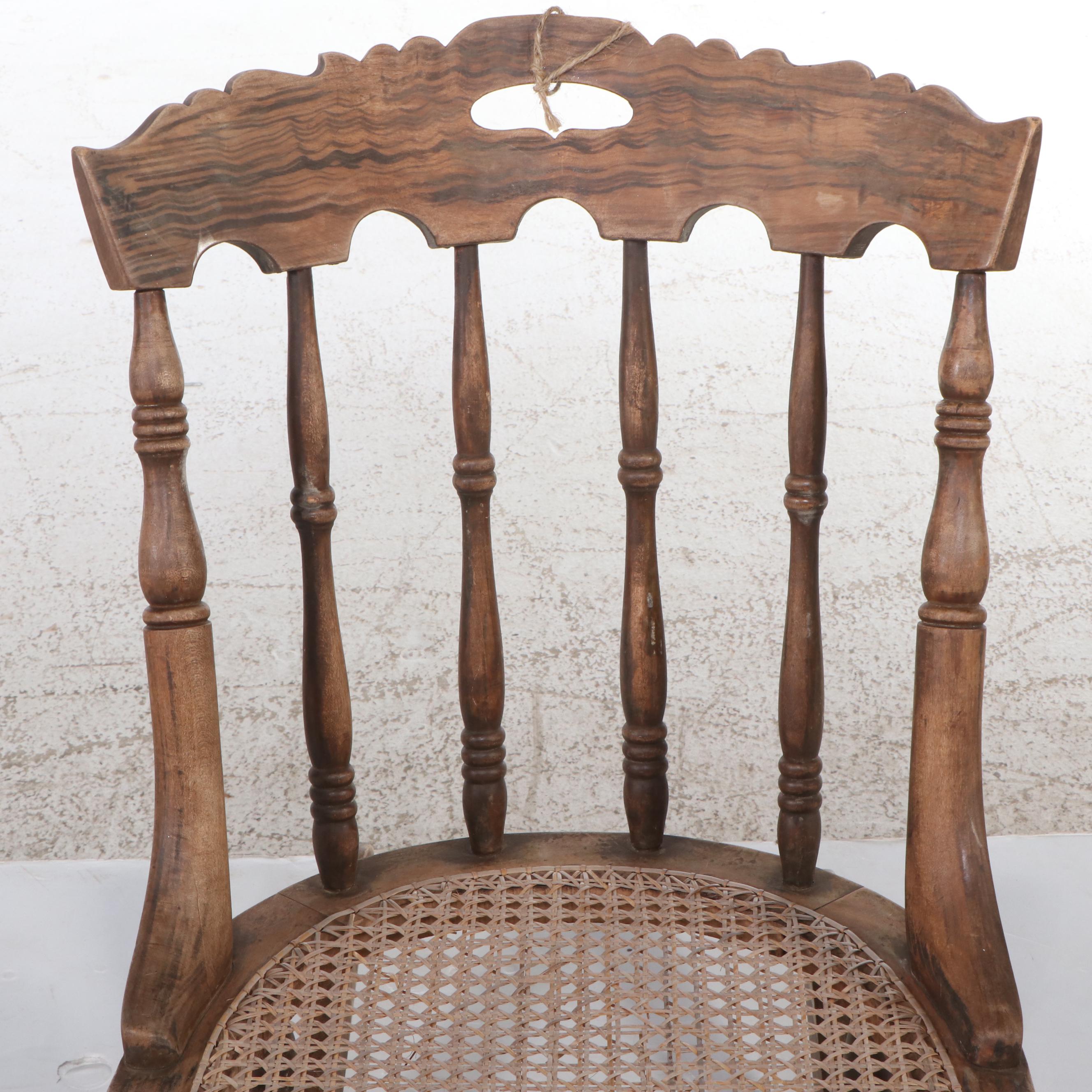 Rocking Chair With Woven Cane Seat
