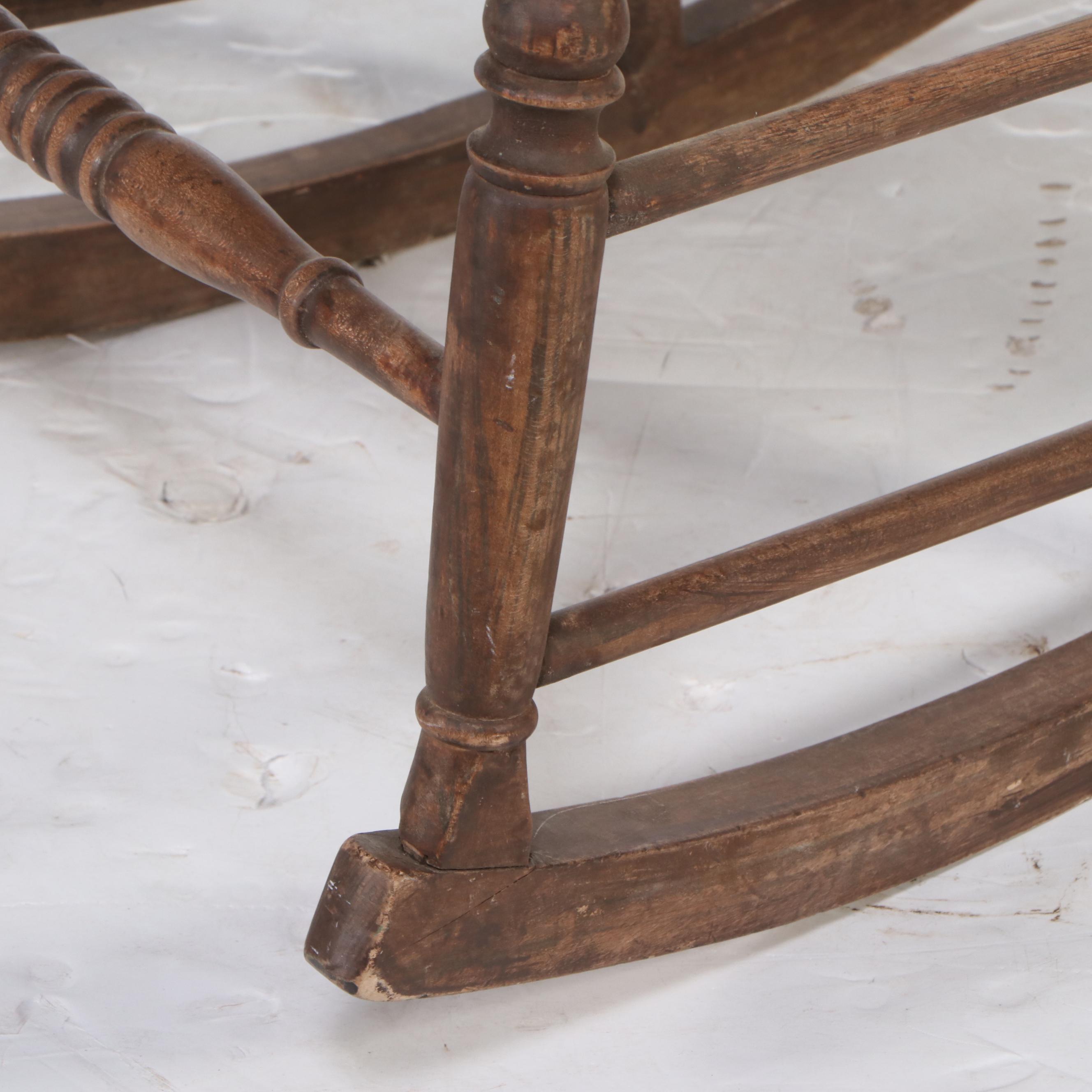 Rocking Chair With Woven Cane Seat