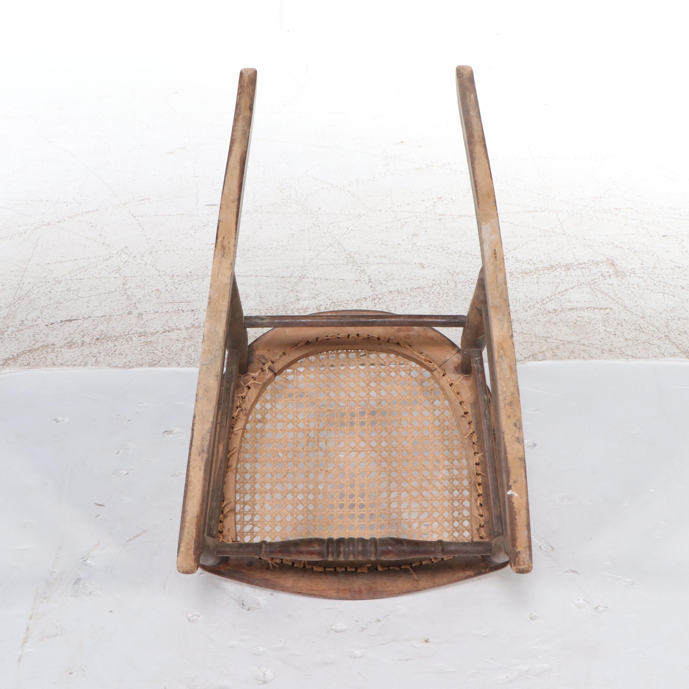 Rocking Chair With Woven Cane Seat