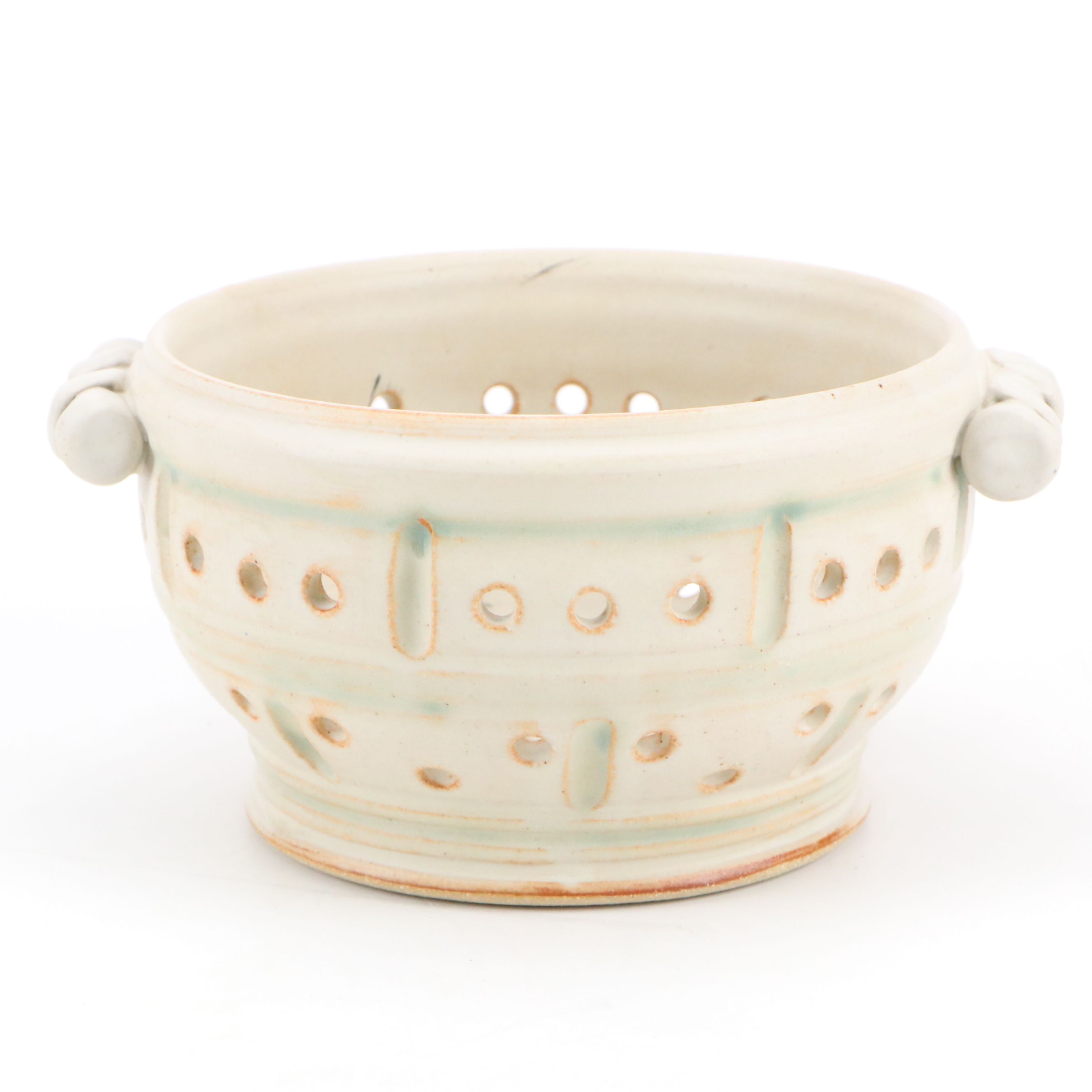 Dick Overman Stoneware Colander and Dish