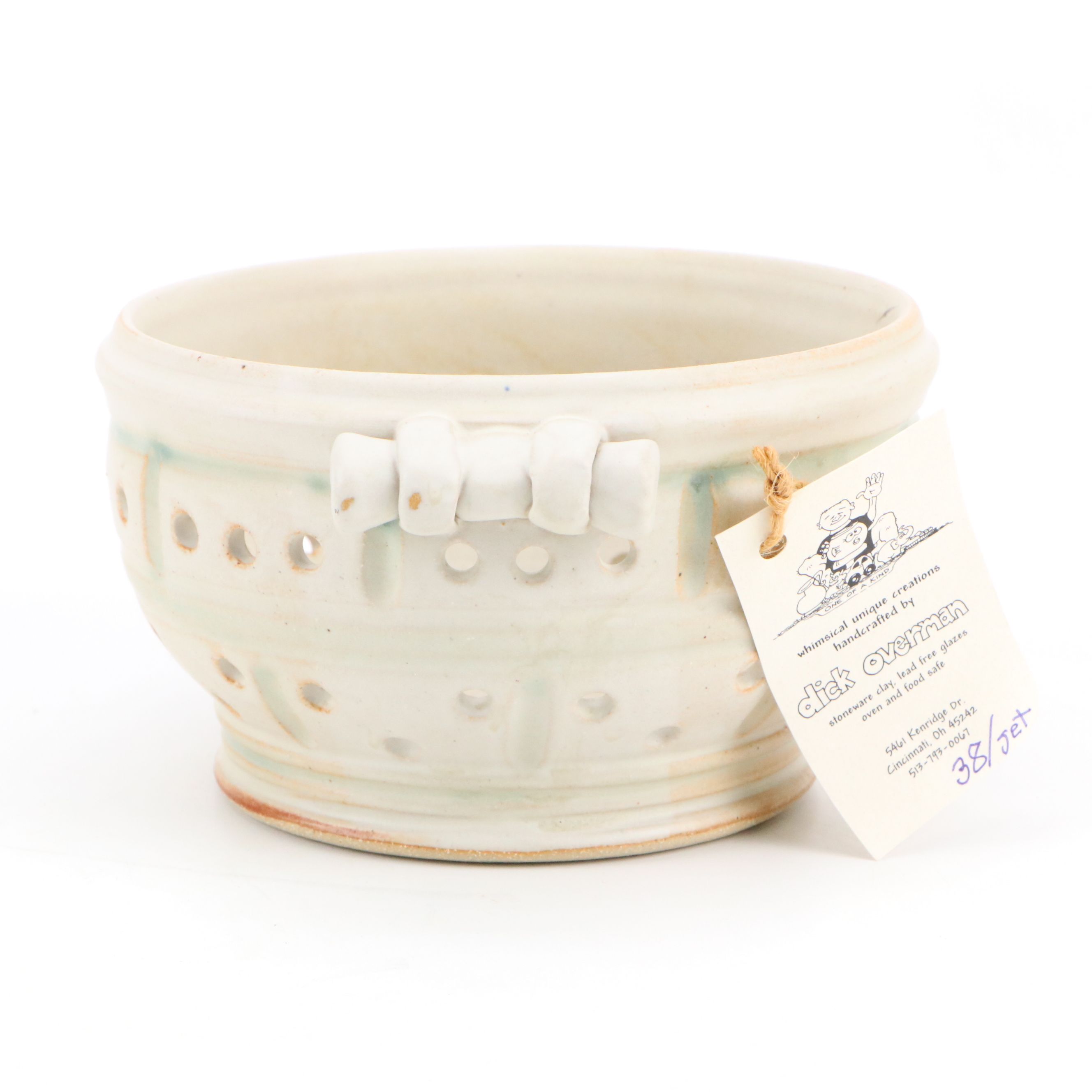 Dick Overman Stoneware Colander and Dish