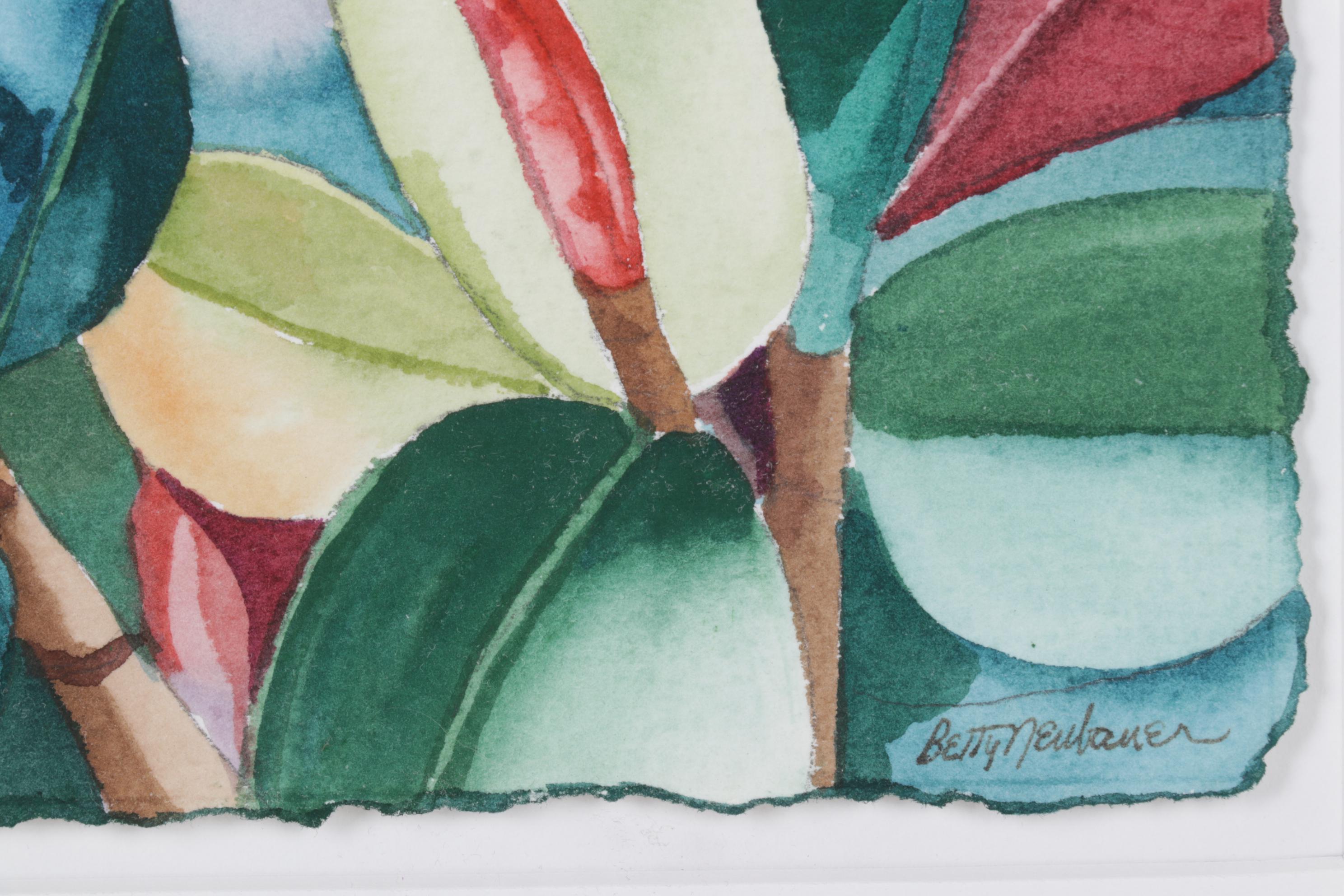 Betty Neubauer Botanical Watercolor Painting, Late 20th Century