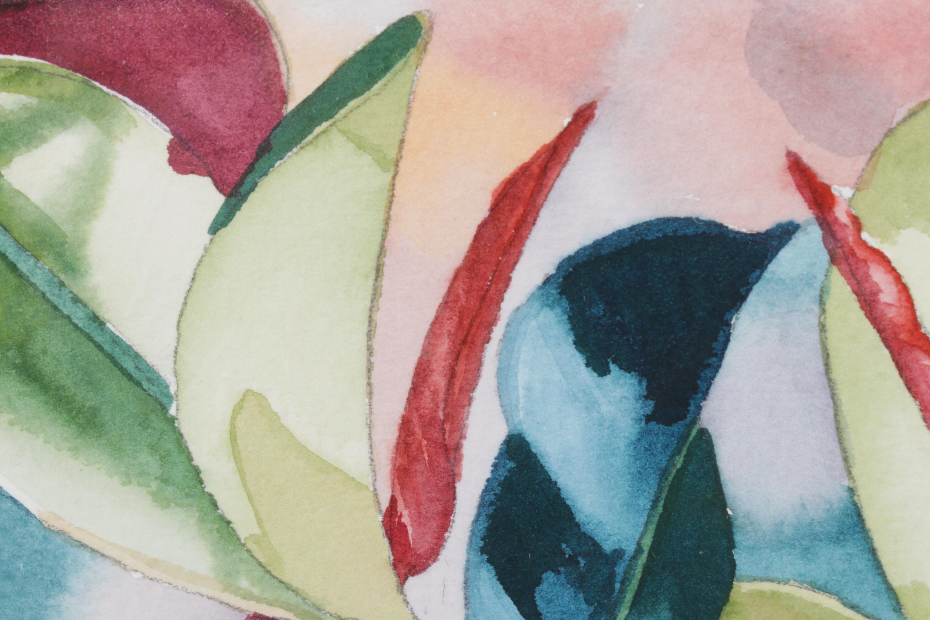 Betty Neubauer Botanical Watercolor Painting, Late 20th Century