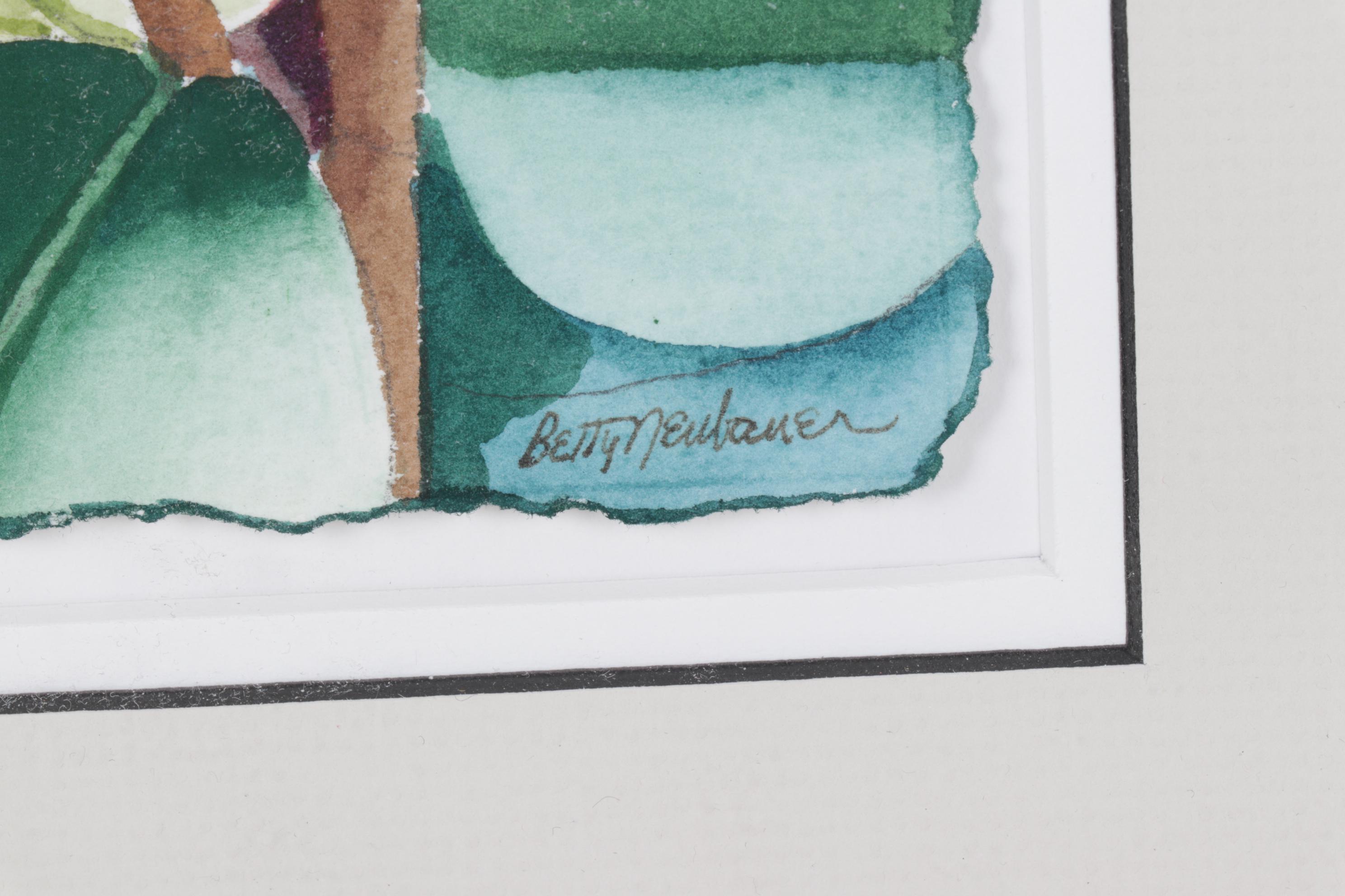 Betty Neubauer Botanical Watercolor Painting, Late 20th Century
