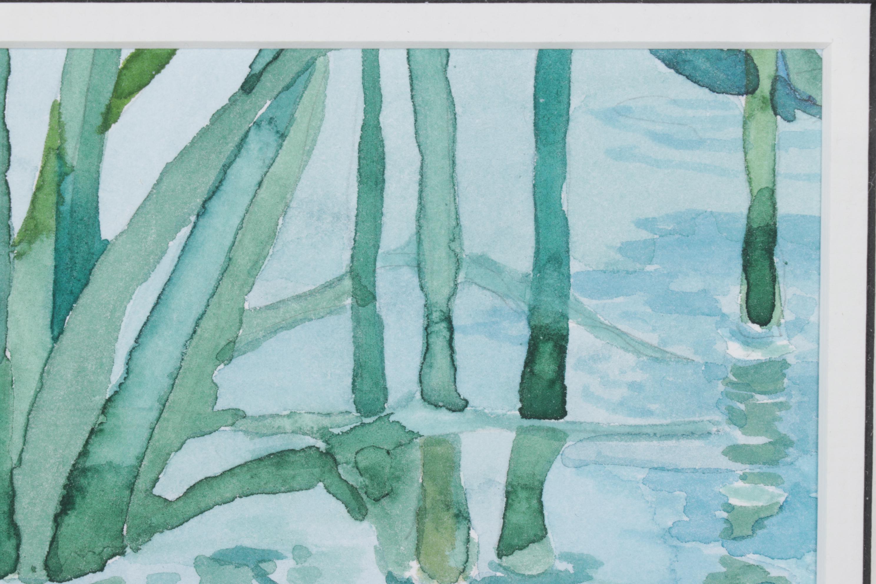 Betty Neubauer Watercolor Painting of Marsh Landscape