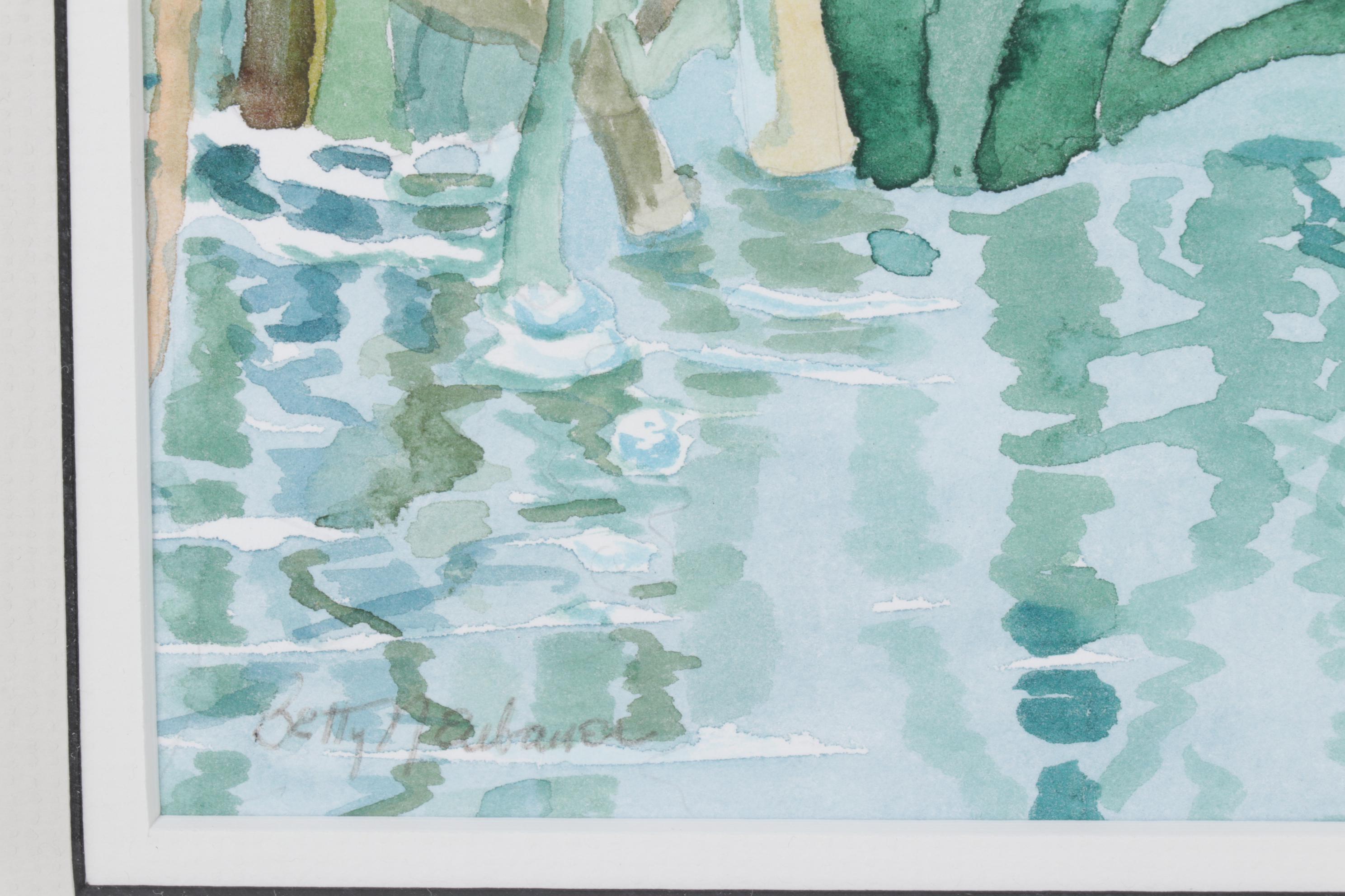 Betty Neubauer Watercolor Painting of Marsh Landscape