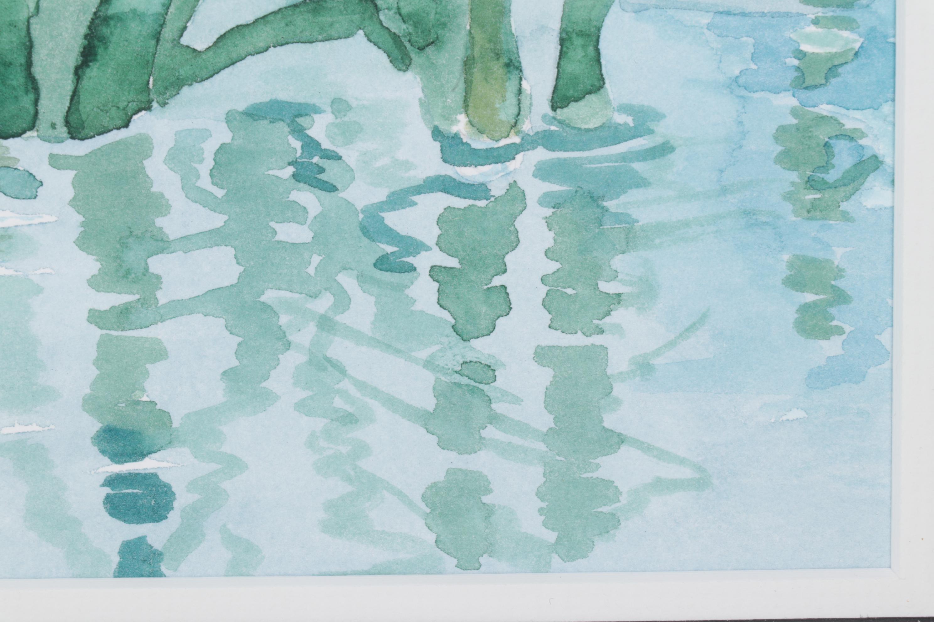 Betty Neubauer Watercolor Painting of Marsh Landscape