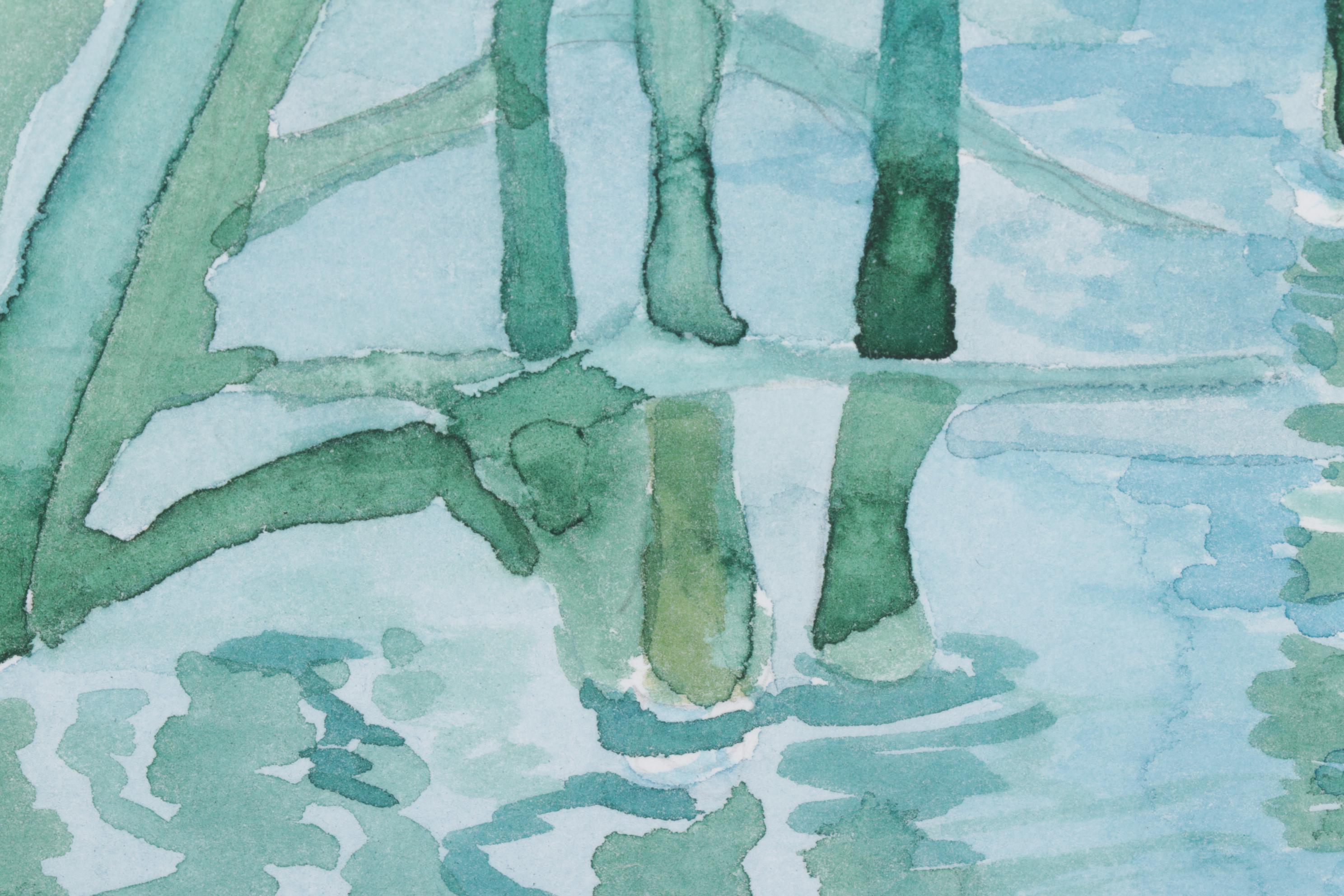 Betty Neubauer Watercolor Painting of Marsh Landscape