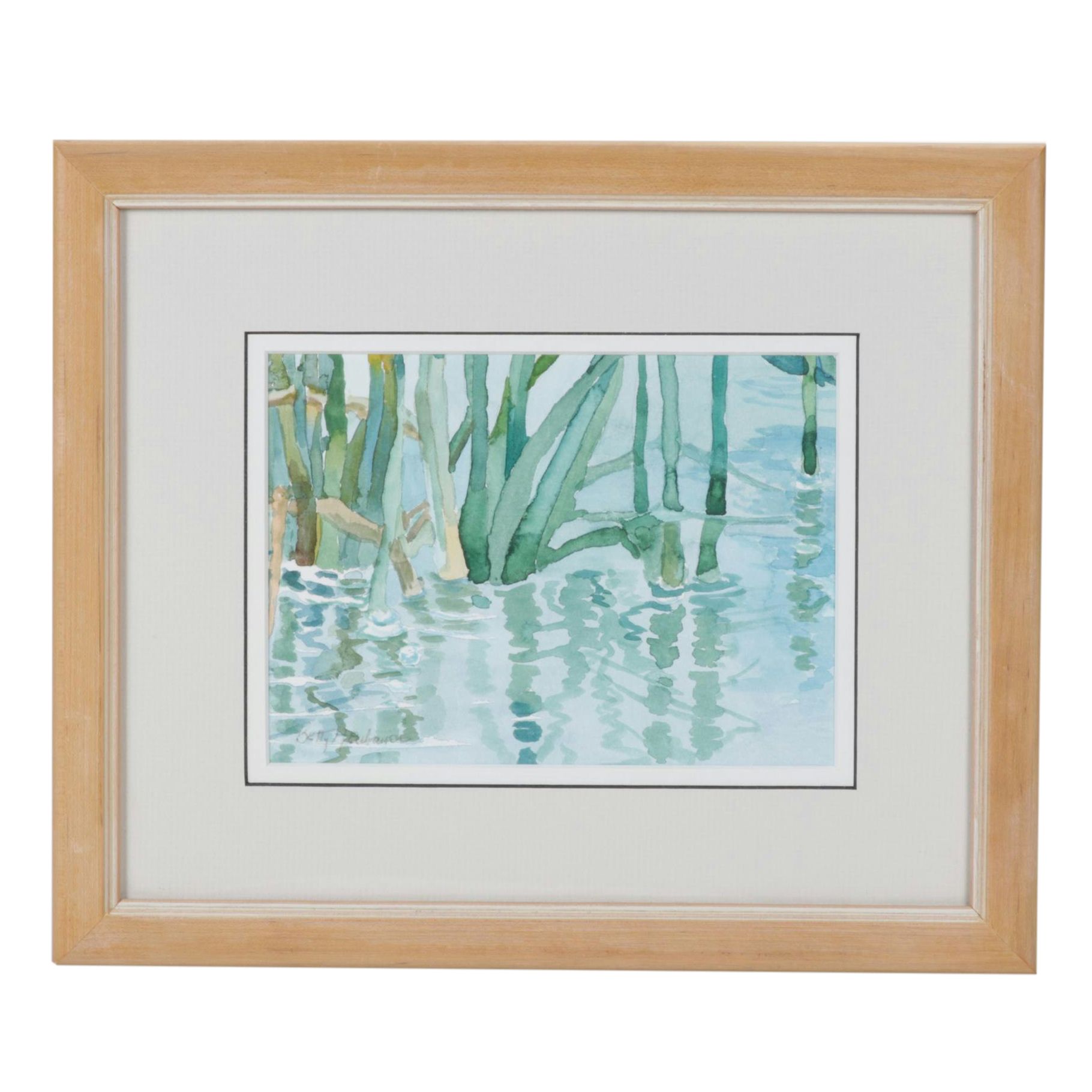 Betty Neubauer Watercolor Painting of Marsh Landscape