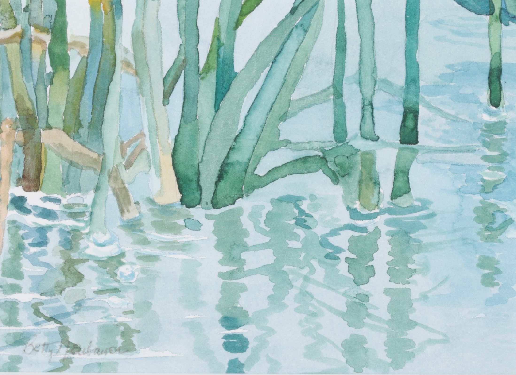 Betty Neubauer Watercolor Painting of Marsh Landscape