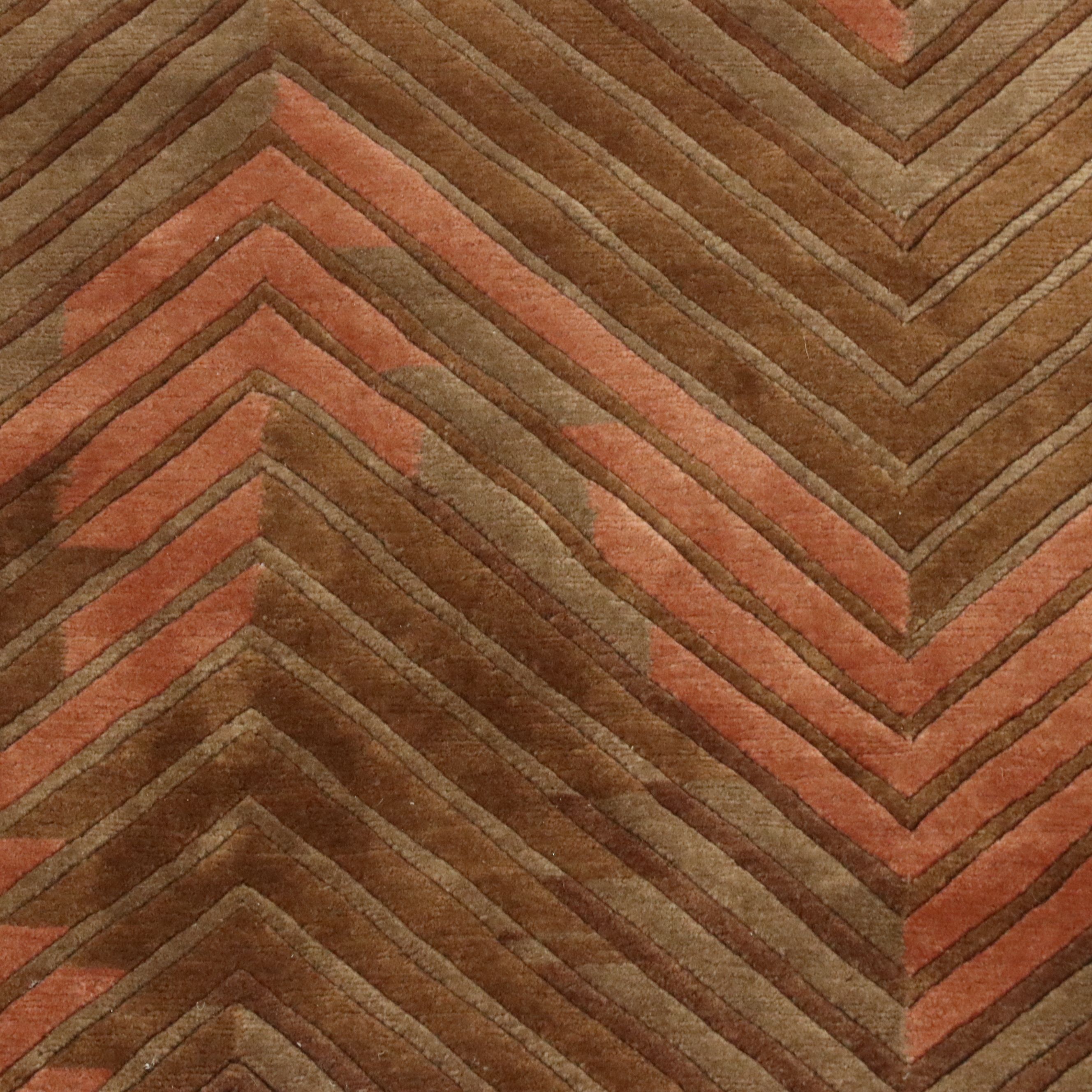 4' x 6'3 Hand-Knotted M. D. & Co. Inc. Nepalese Modernist Style Area Rug