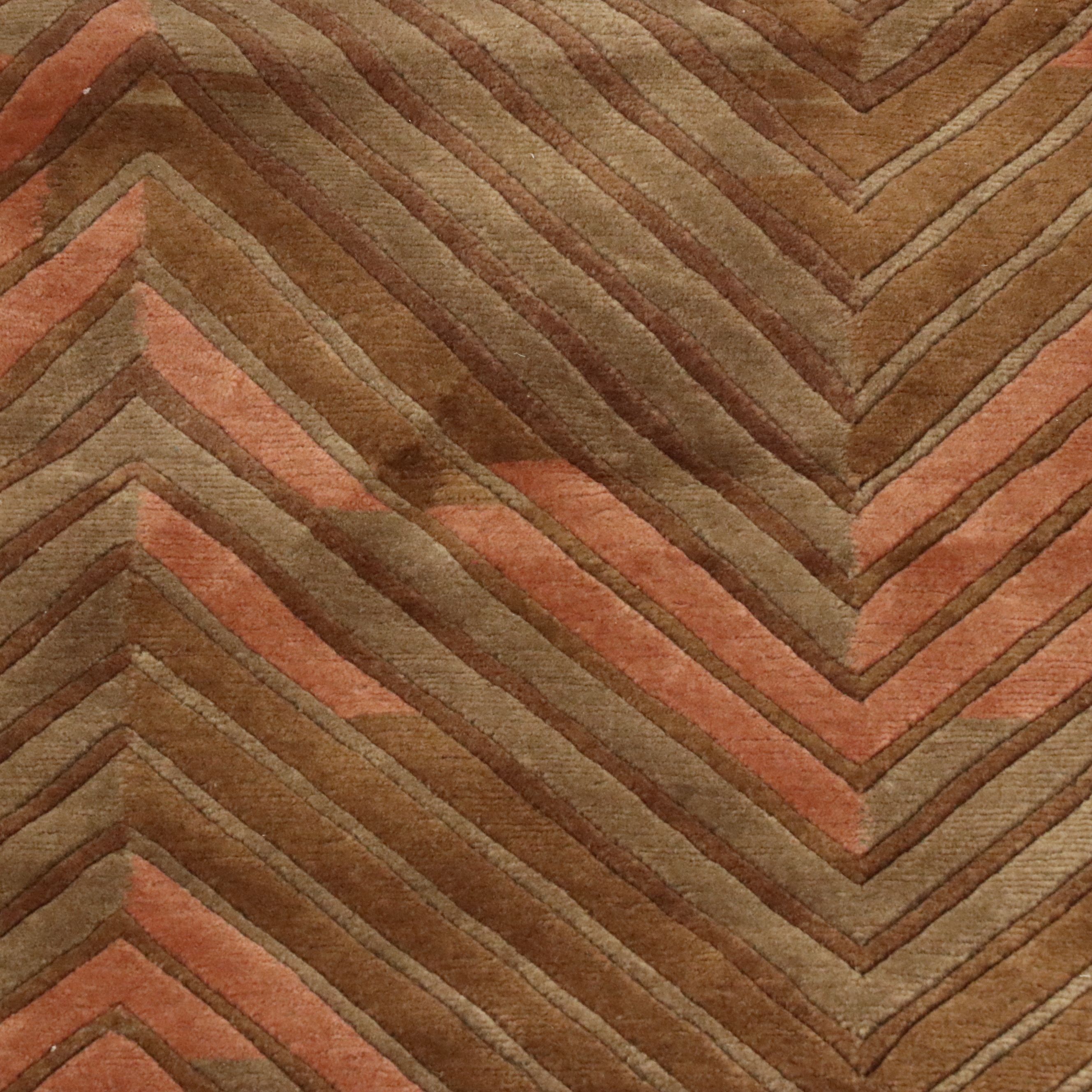 4' x 6'3 Hand-Knotted M. D. & Co. Inc. Nepalese Modernist Style Area Rug