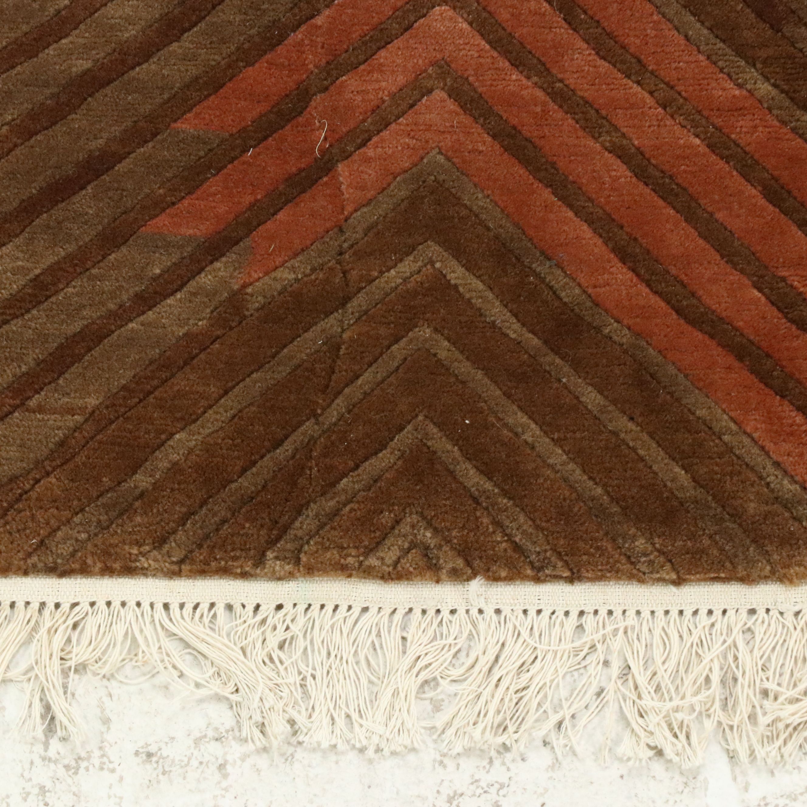 4' x 6'3 Hand-Knotted M. D. & Co. Inc. Nepalese Modernist Style Area Rug