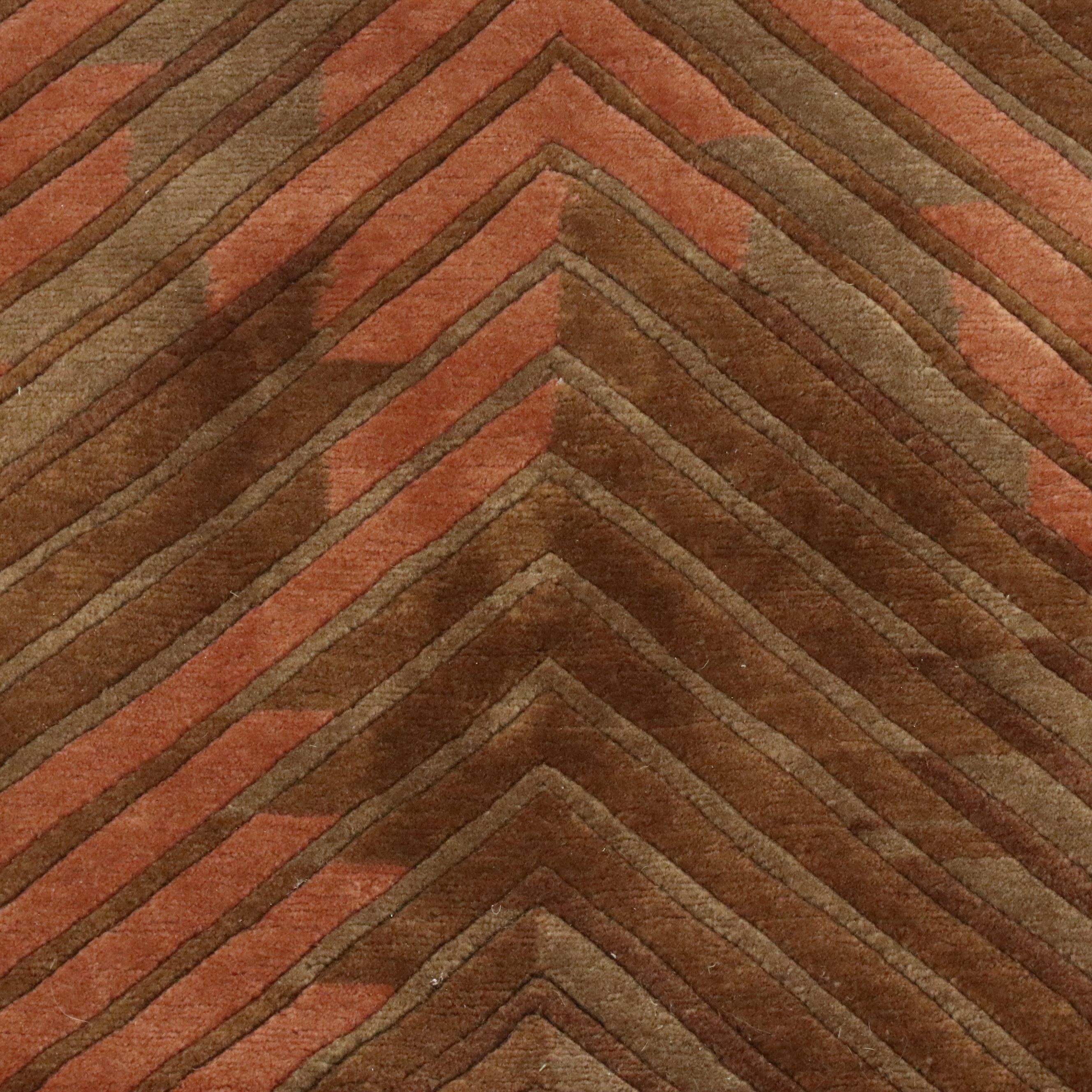 4' x 6'3 Hand-Knotted M. D. & Co. Inc. Nepalese Modernist Style Area Rug