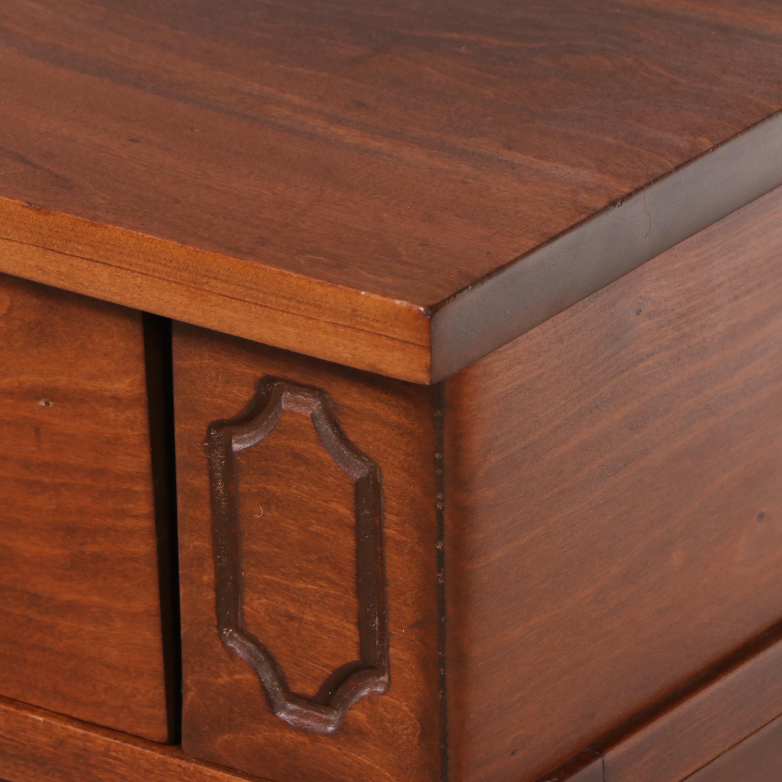 Walnut Spinet Writing Desk with Turned Legs